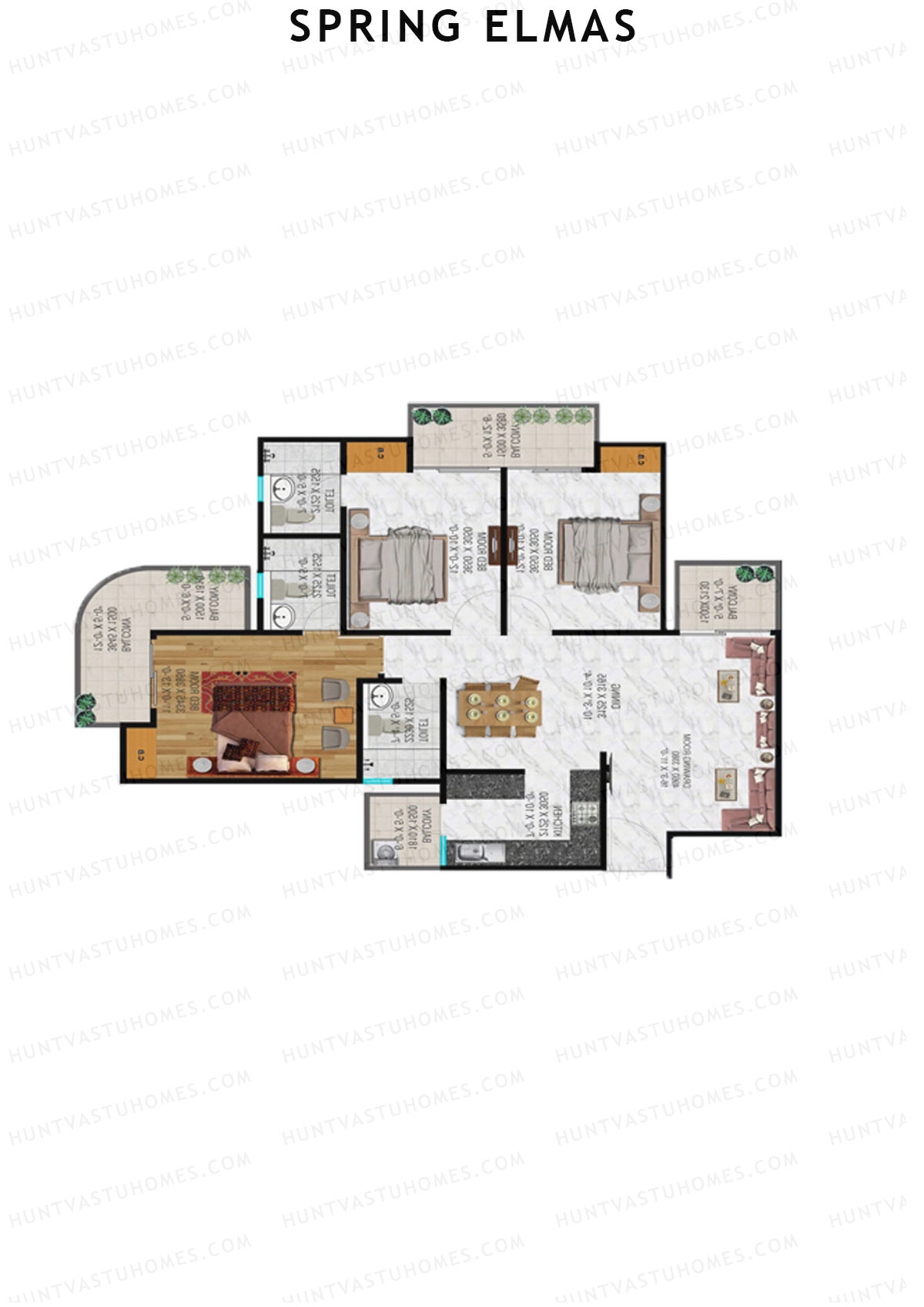 Spring Elmas Tower H Unit 3 (Type 3) Floor Plan