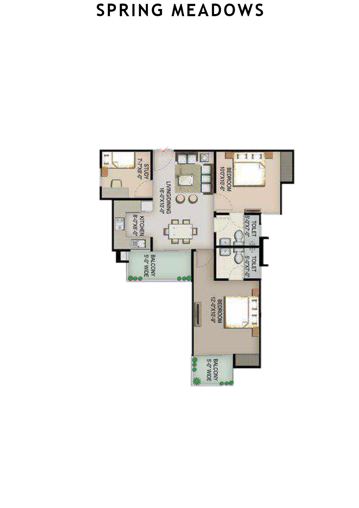Spring Meadows Tower B Unit 5 Floor Plan