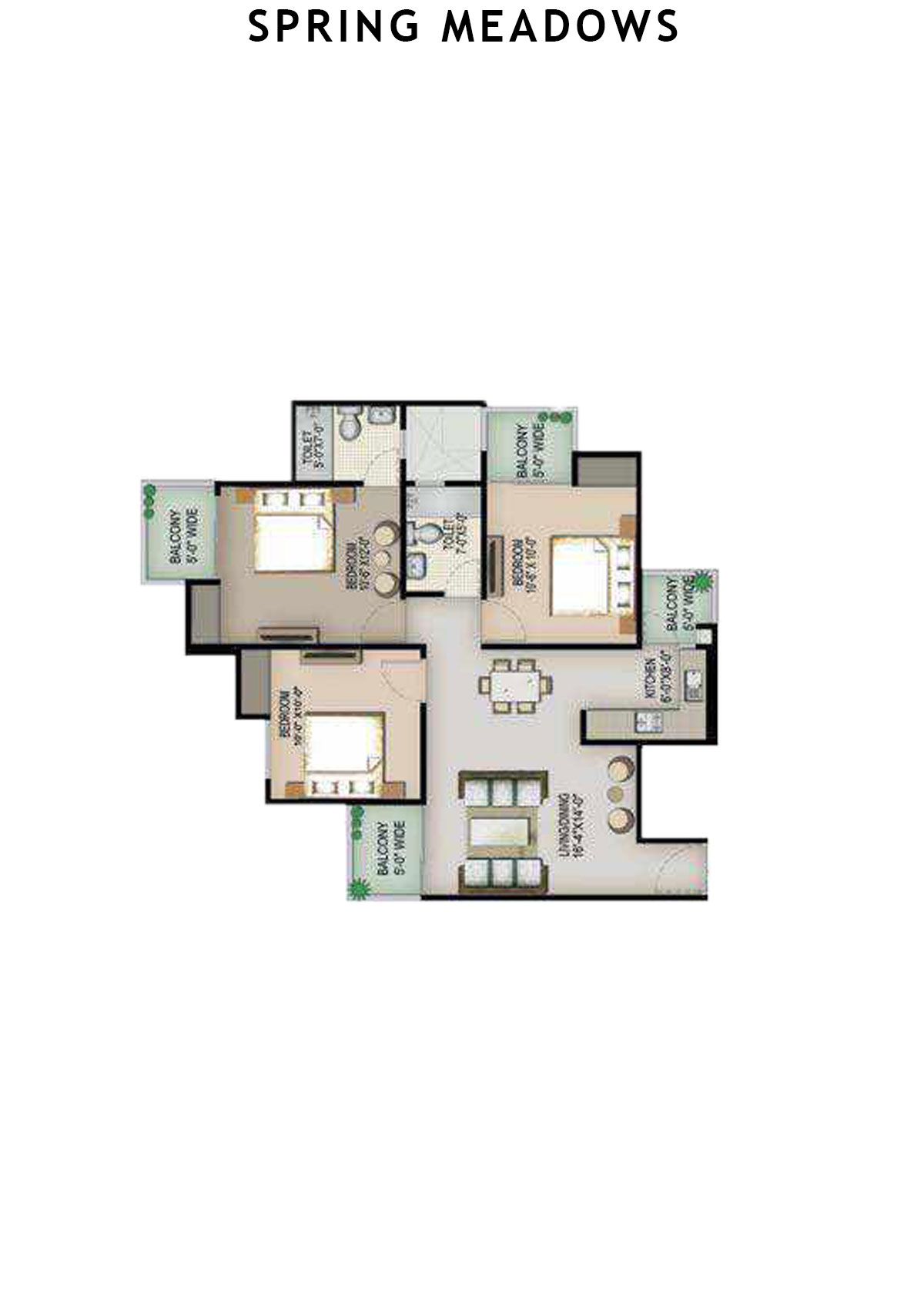 Spring Meadows Tower C1 Unit 1 Floor Plan