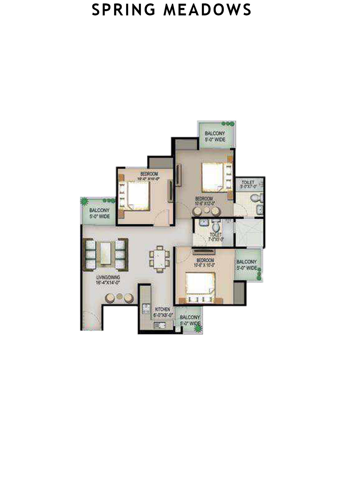 Spring Meadows Tower C1 Unit 3 Floor Plan