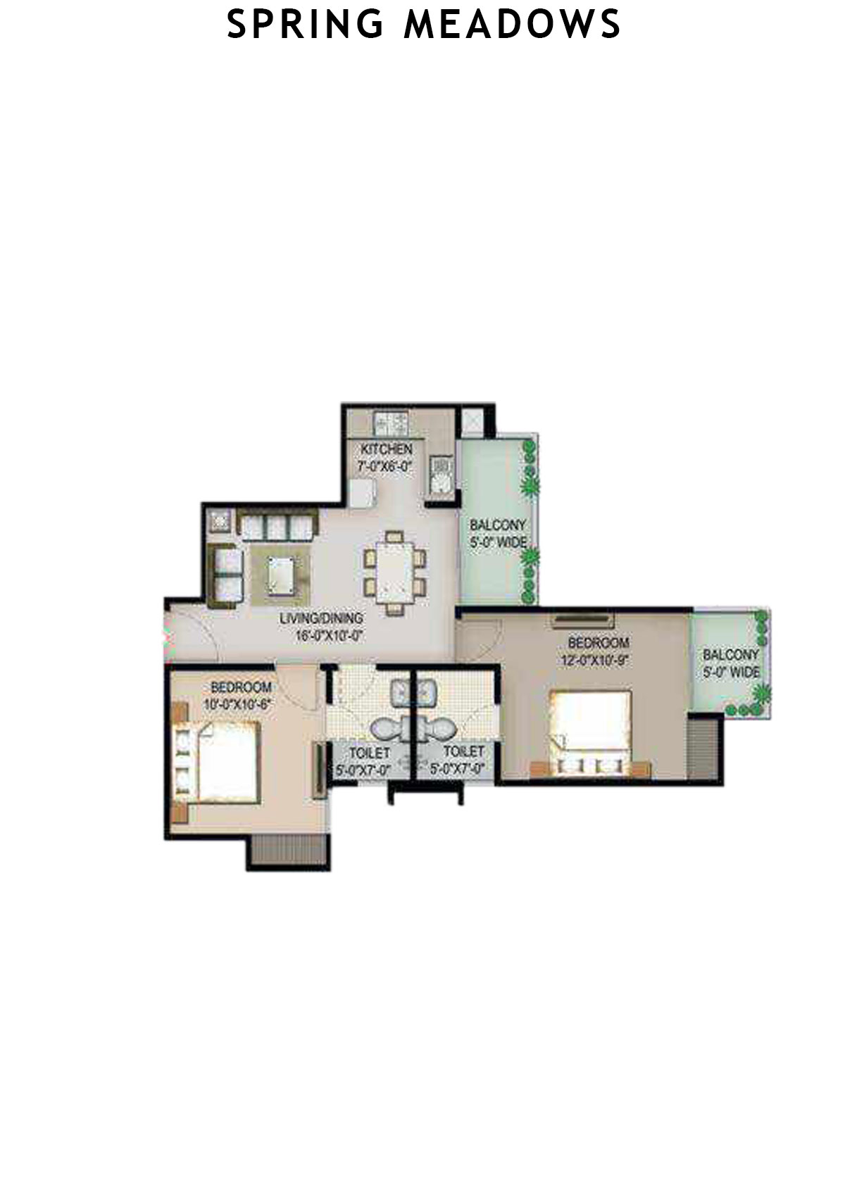 Spring Meadows Tower C1 Unit 4 Floor Plan