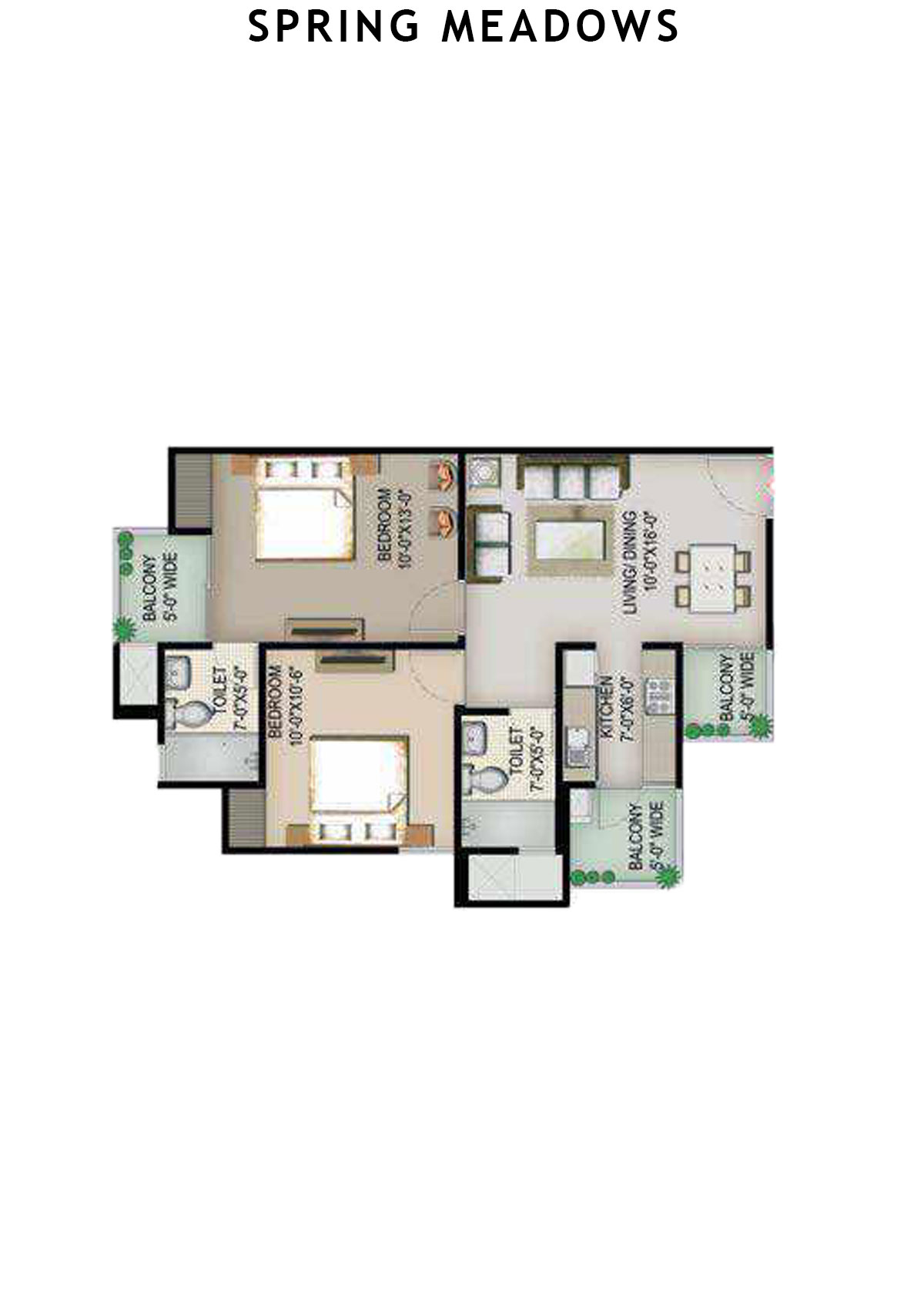 Spring Meadows Tower C2 Unit 2 Floor Plan