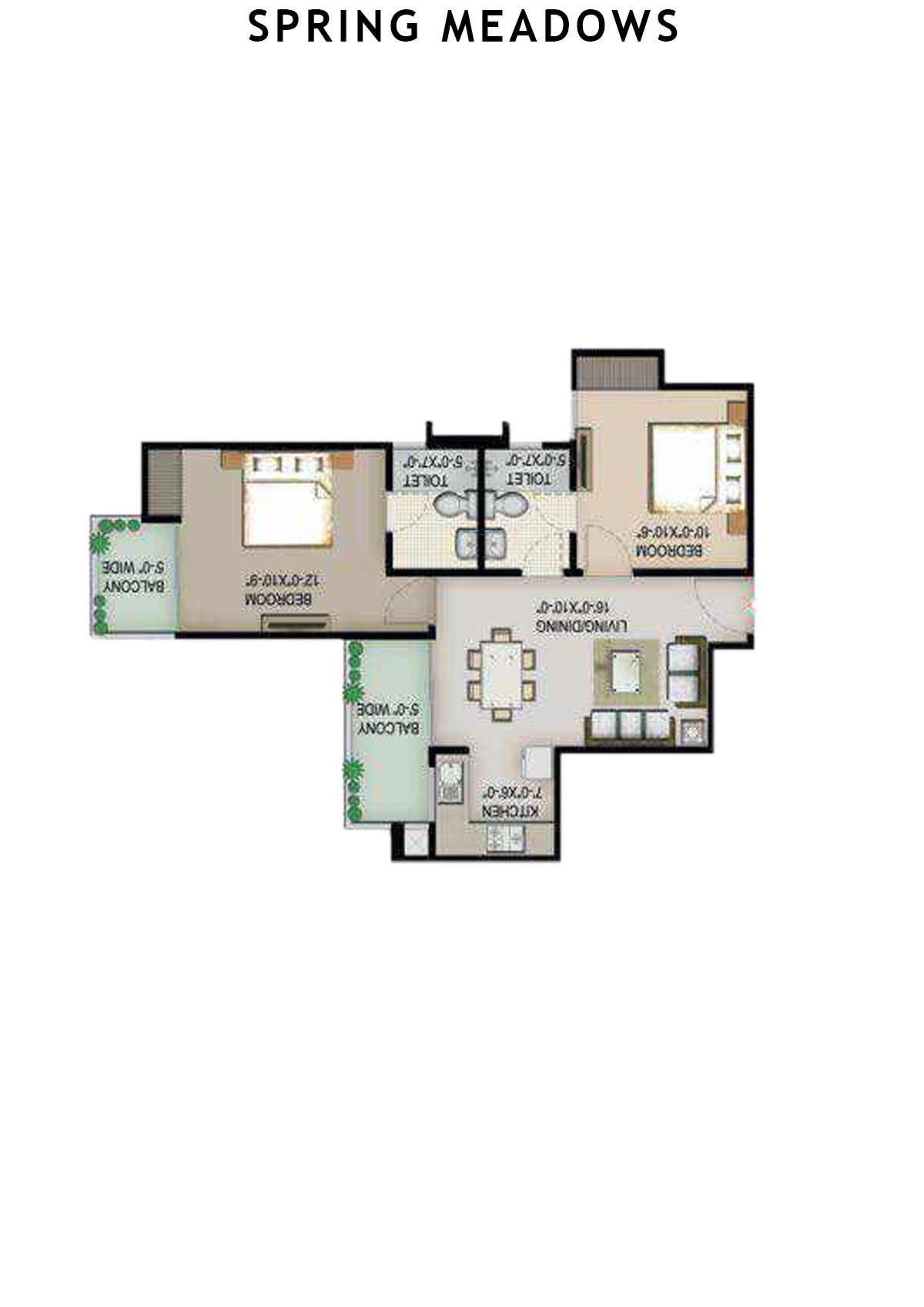 Spring Meadows Tower C2 Unit 4 Floor Plan