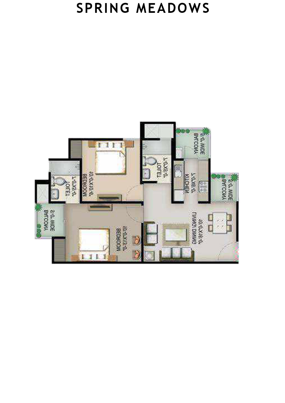 Spring Meadows Tower C3 Unit 3 Floor Plan