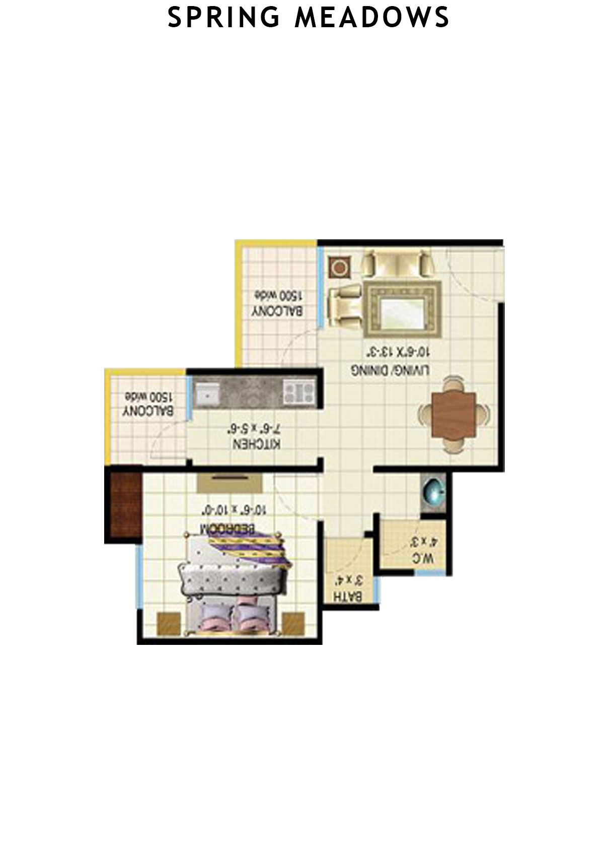 Spring Meadows Tower C3 Unit 4 Floor Plan