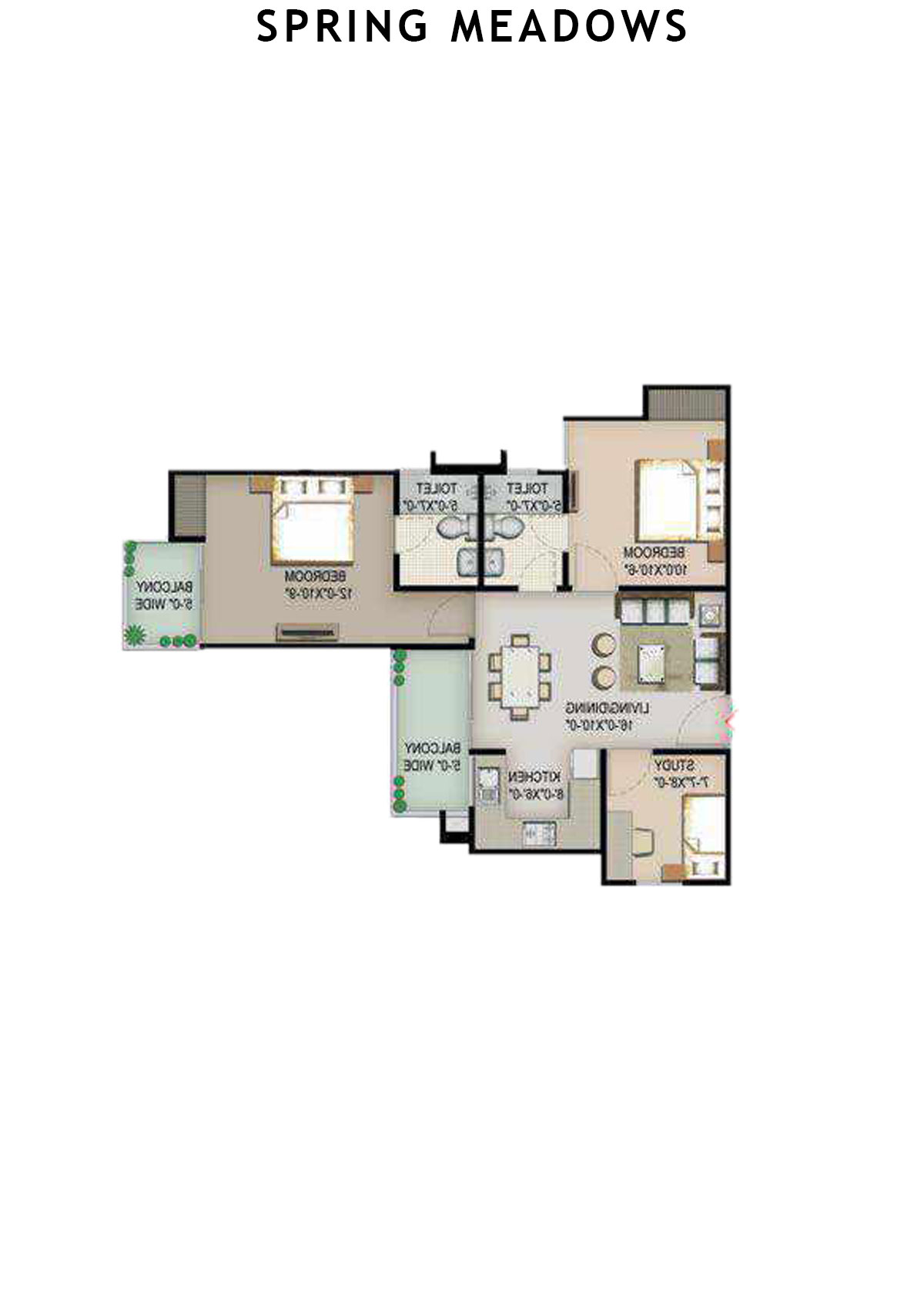 Spring Meadows Tower C3 Unit 5 Floor Plan