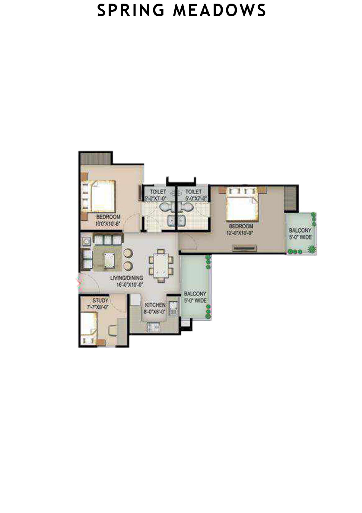 Spring Meadows Tower C3 Unit 6 Floor Plan