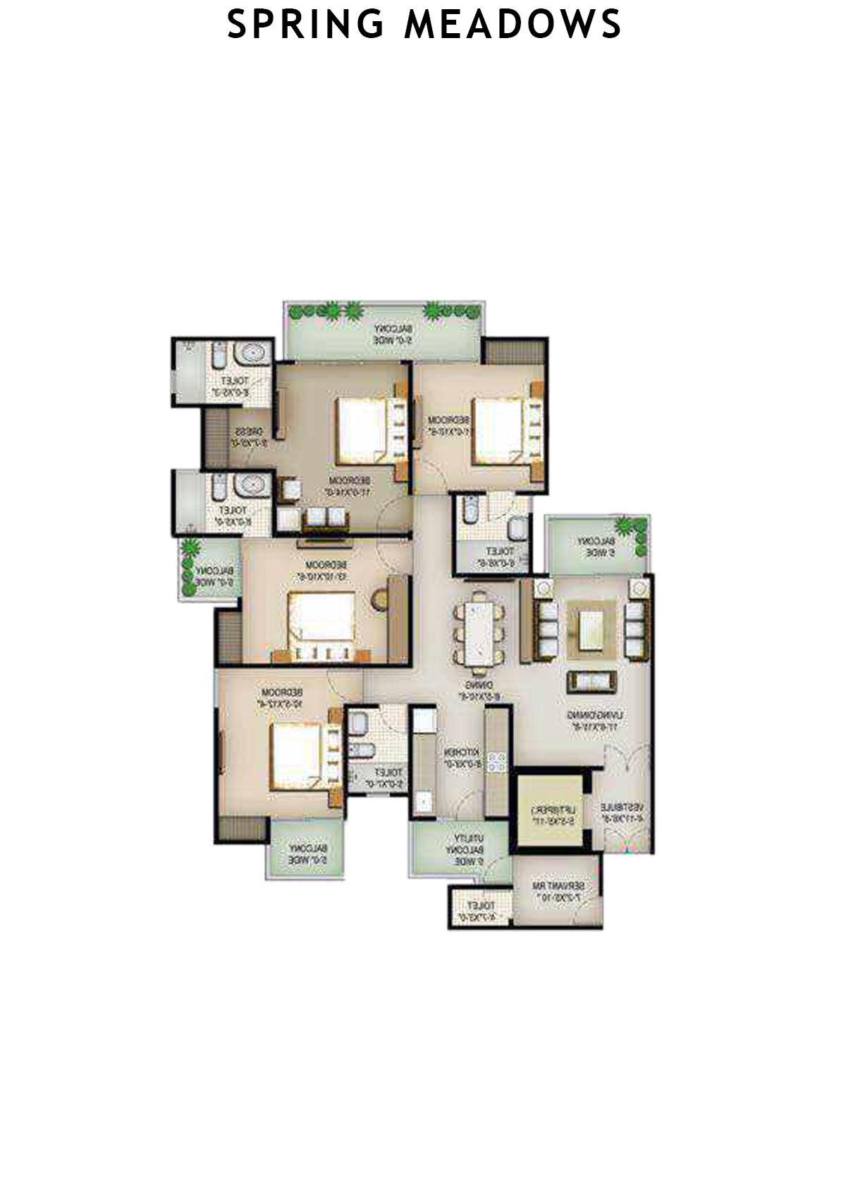 Spring Meadows Tower D1 Unit 2 Floor Plan