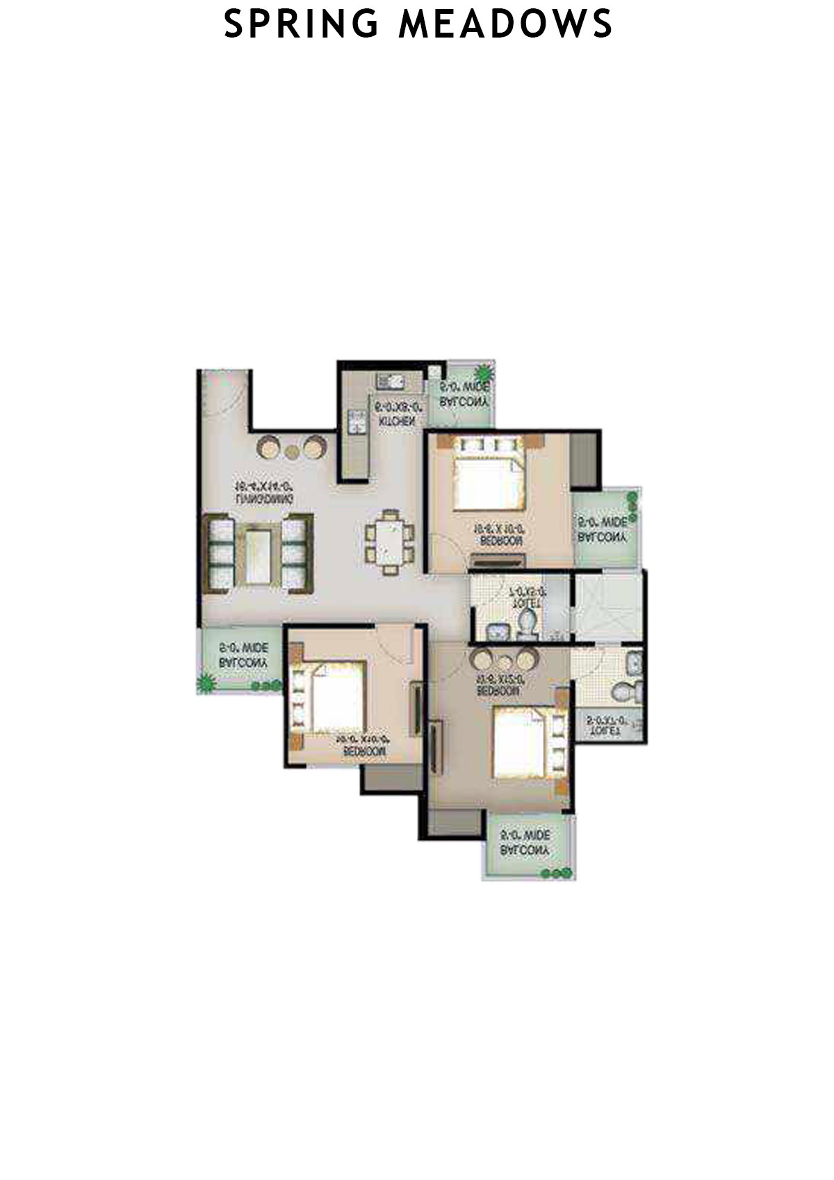 Spring Meadows Tower D1 Unit 6 Floor Plan