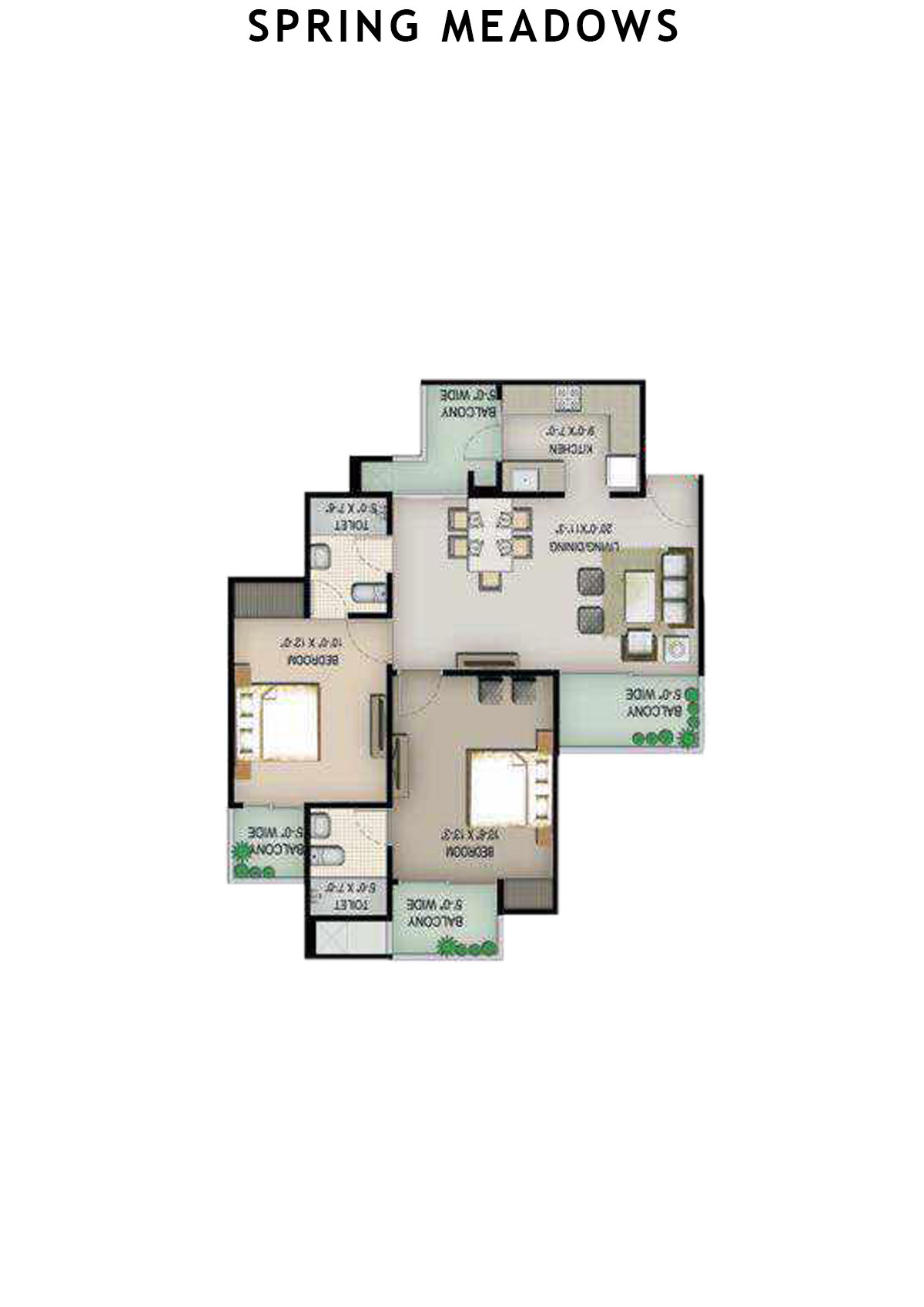 Spring Meadows Tower D2 Unit 4 Floor Plan