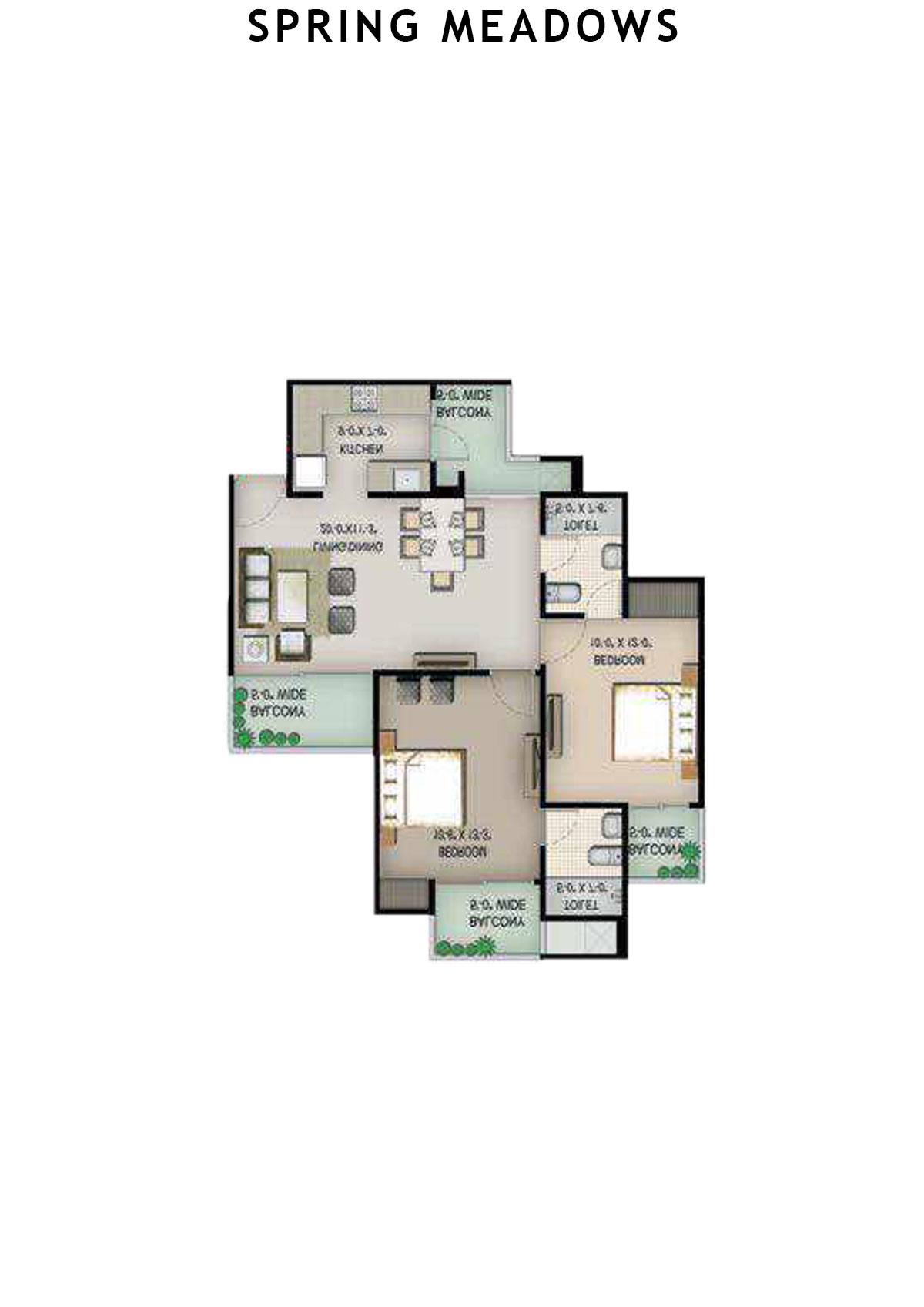 Spring Meadows Tower D2 Unit 5 Floor Plan