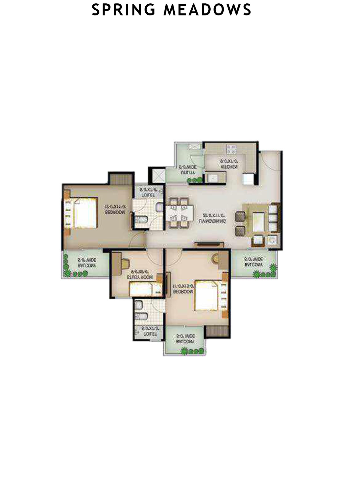 Spring Meadows Tower D2 Unit 6 Floor Plan