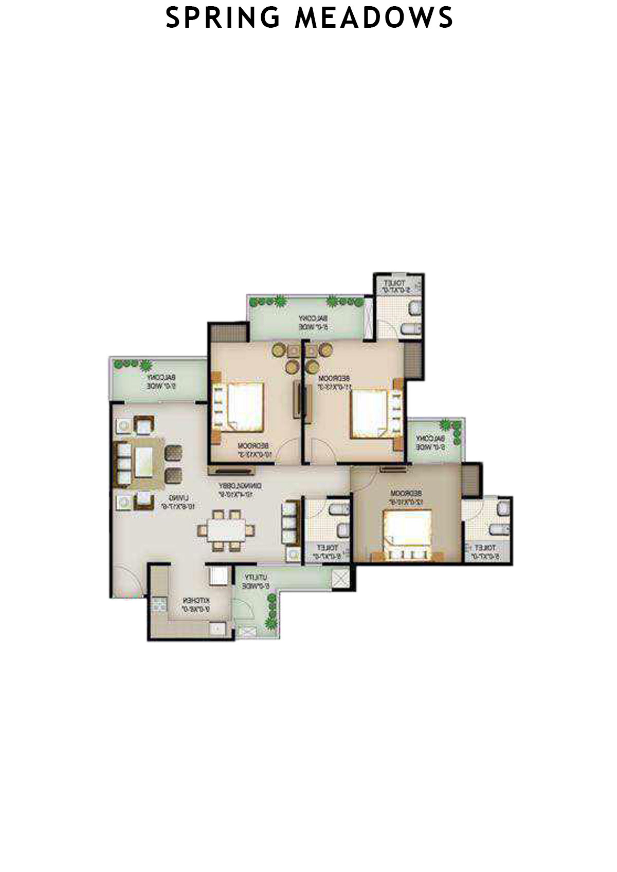 Spring Meadows Tower E Unit 2 Floor Plan