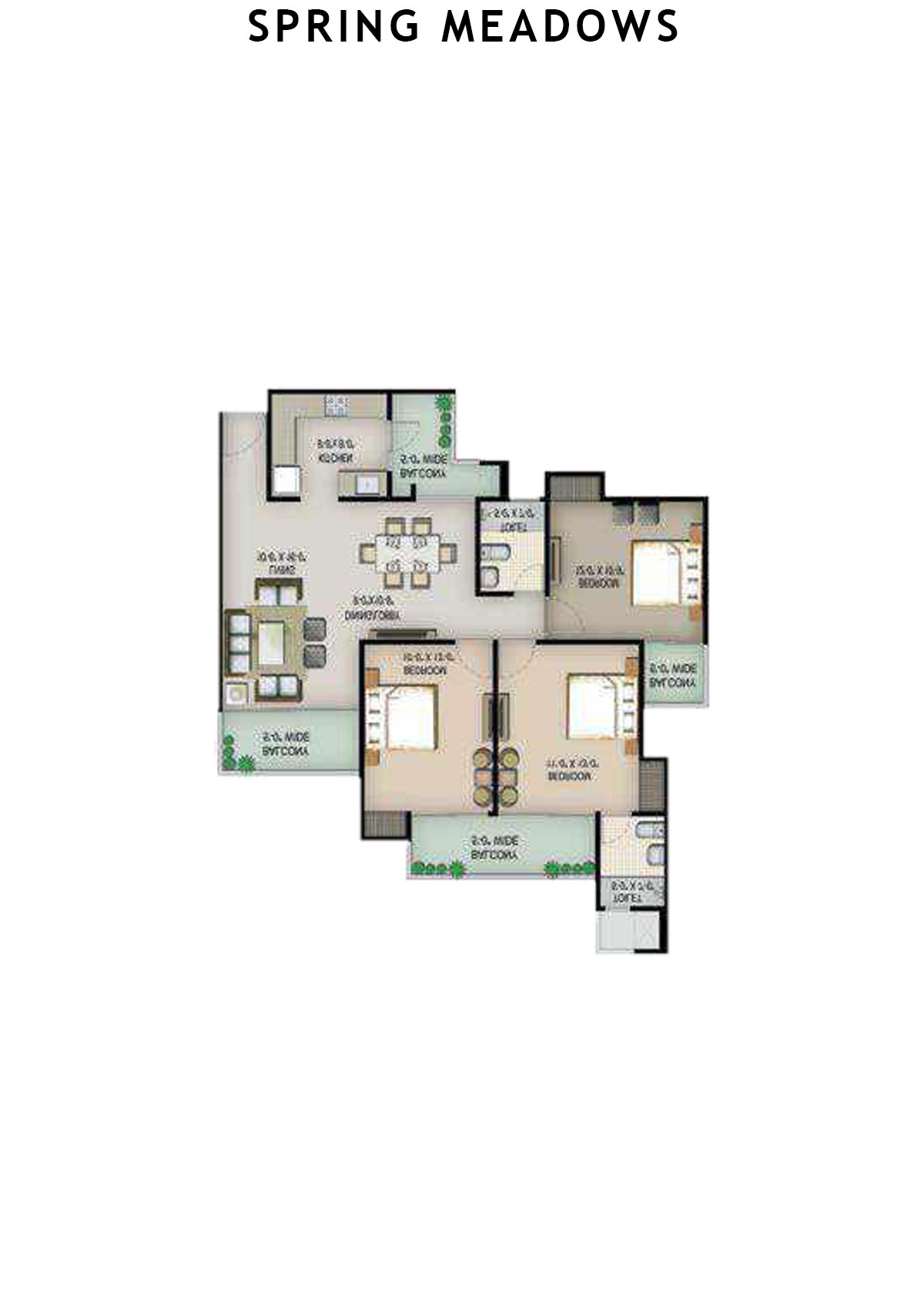 Spring Meadows Tower E Unit 4 Floor Plan