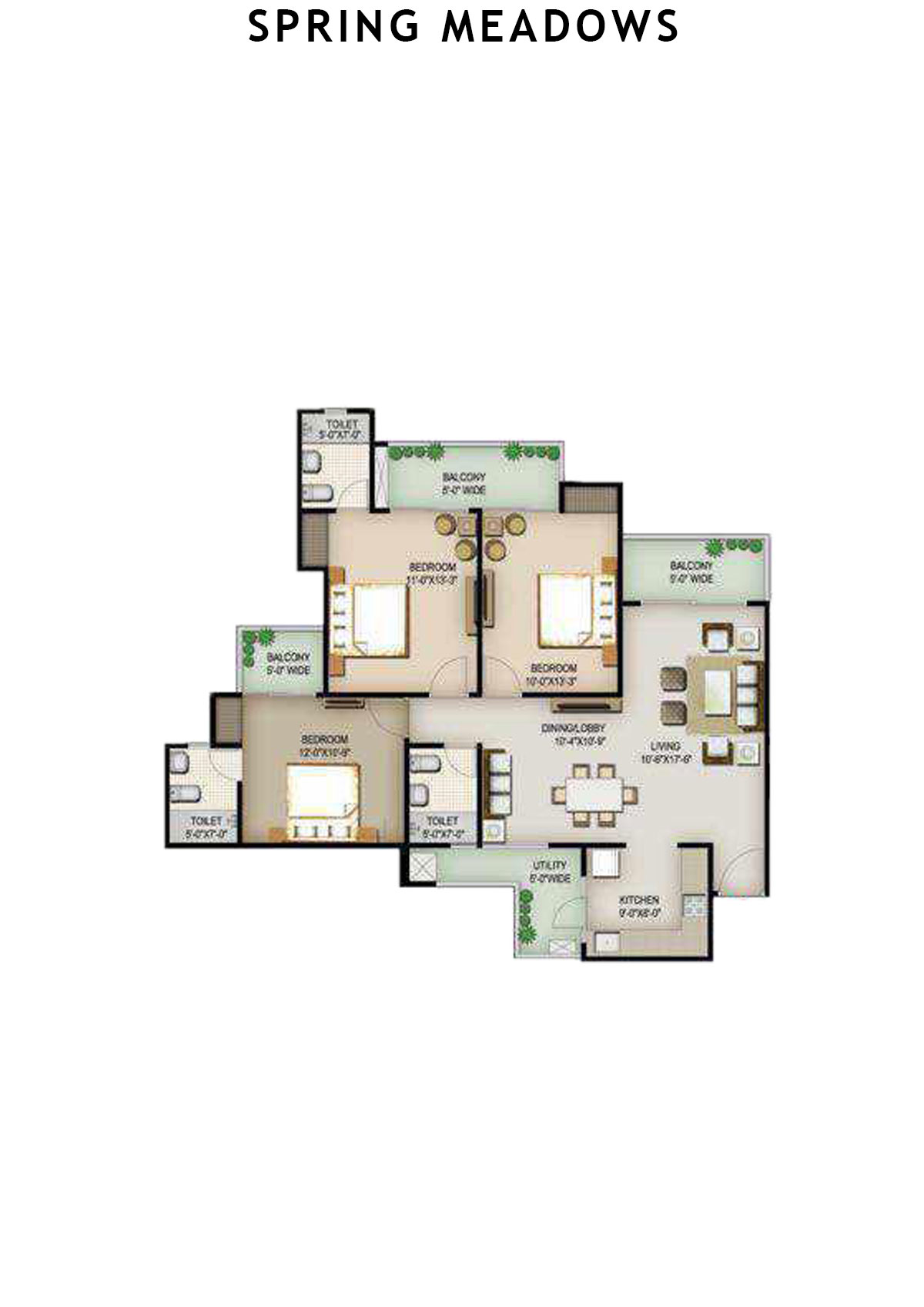 Spring Meadows Tower E Unit 7 Floor Plan