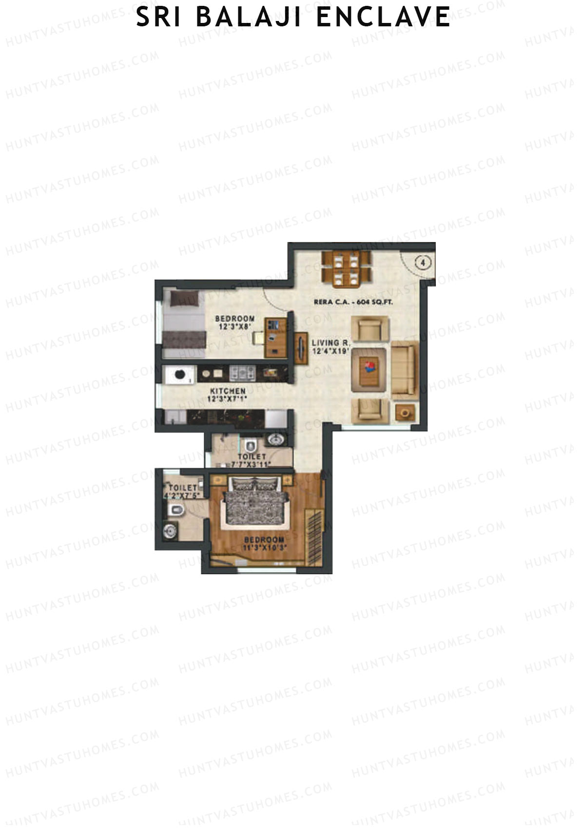 Sri Balaji Enclave Tower 1 Unit 4 Floor Plan