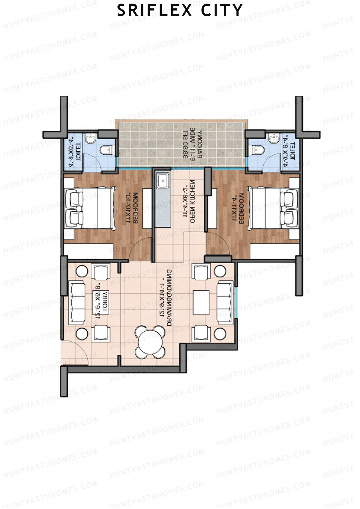 Sriflex City Tower 1 Unit 5 (Type 3) Floor Plan