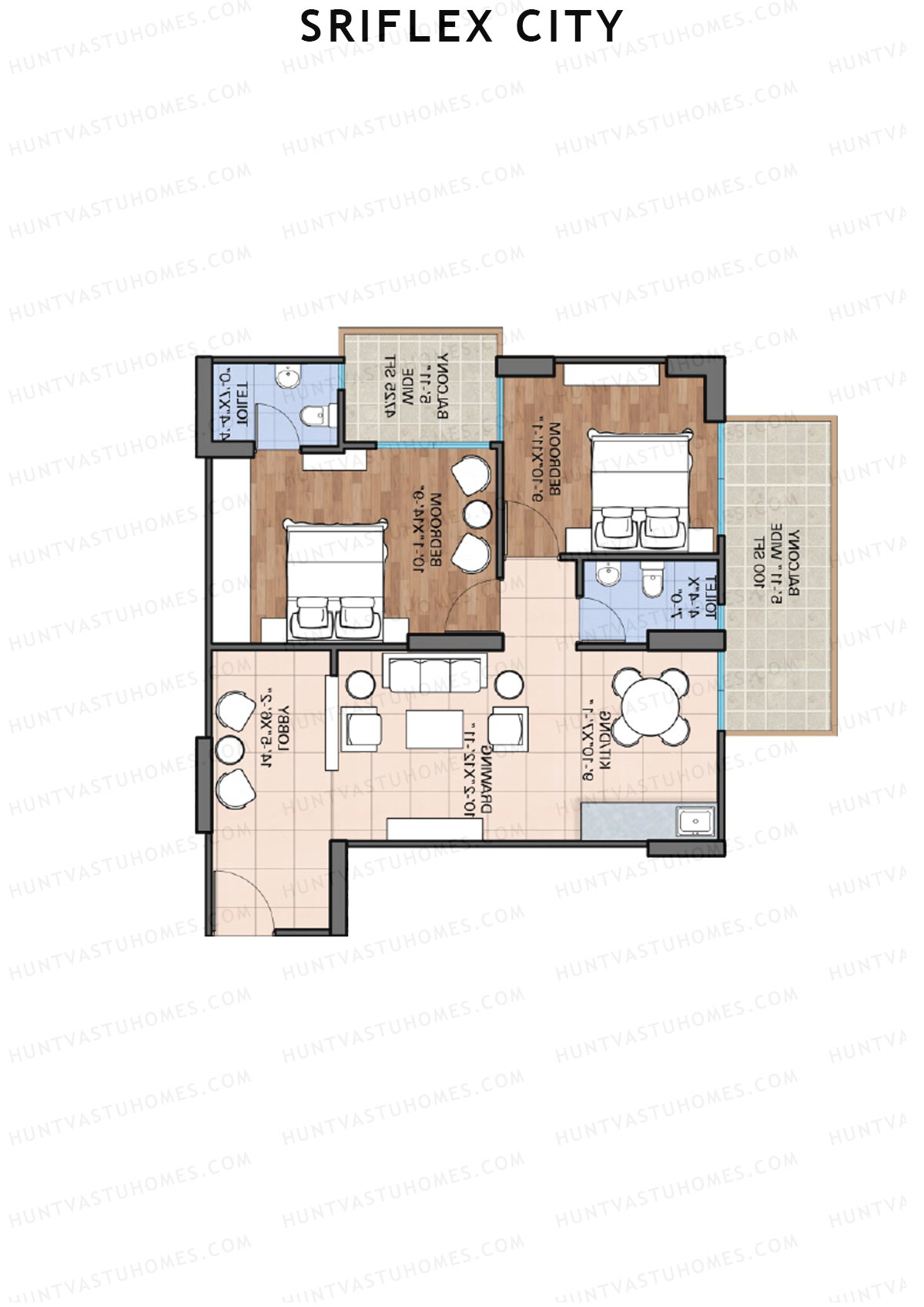 Sriflex City Tower 5 Unit 6 (Type 2) Floor Plan