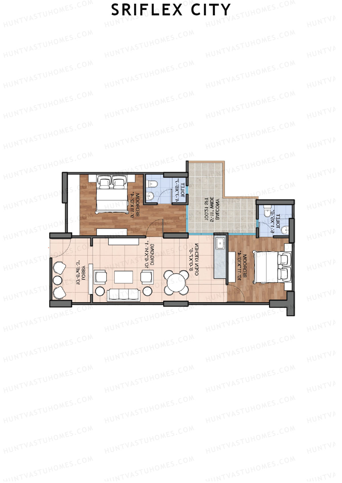 Sriflex City Tower 5 Unit 7 (Type 1) Floor Plan