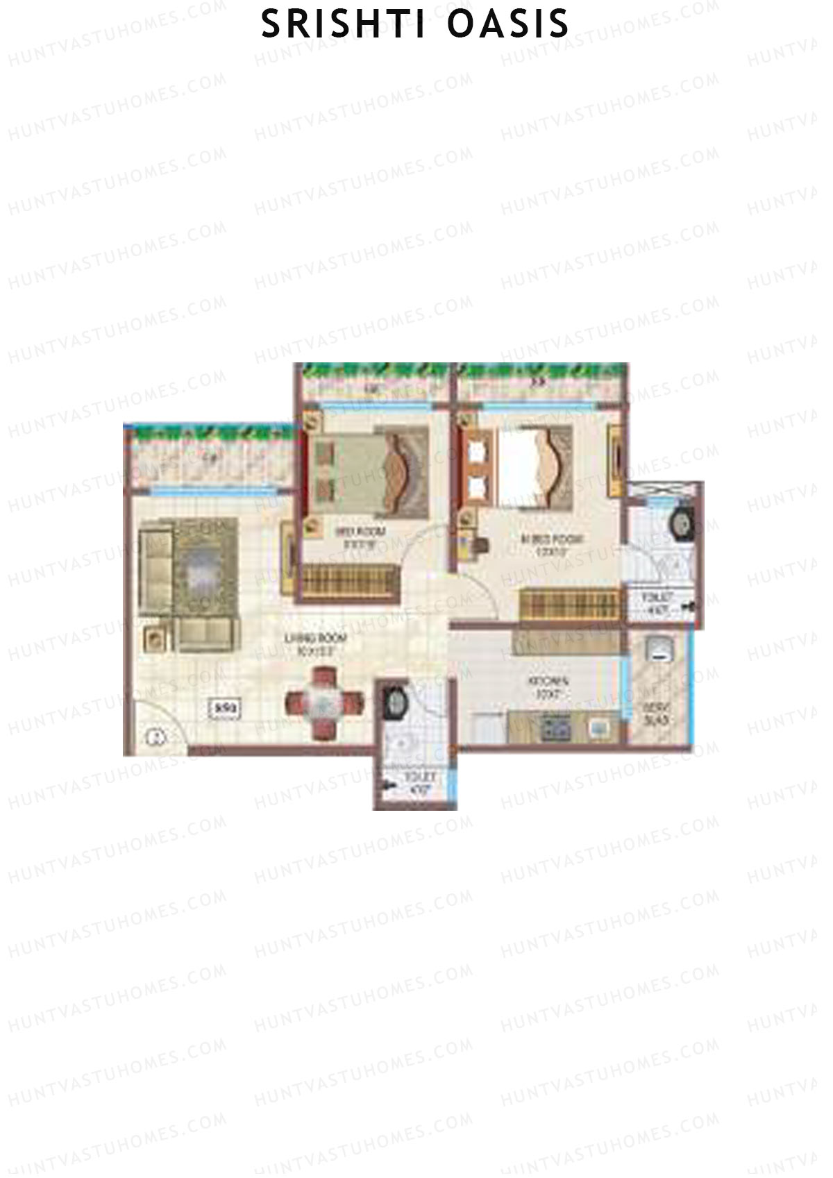 Srishti Oasis Palms Wing A Unit 2 Floor Plan