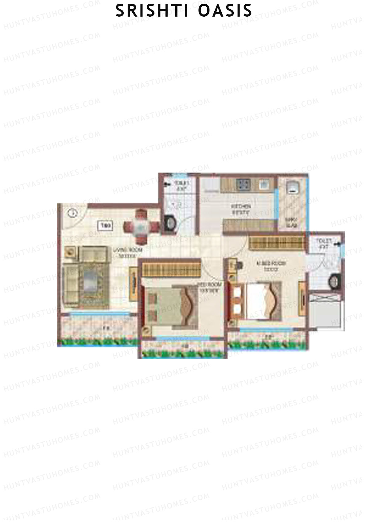 Srishti Oasis Palms Wing A Unit 3 Floor Plan