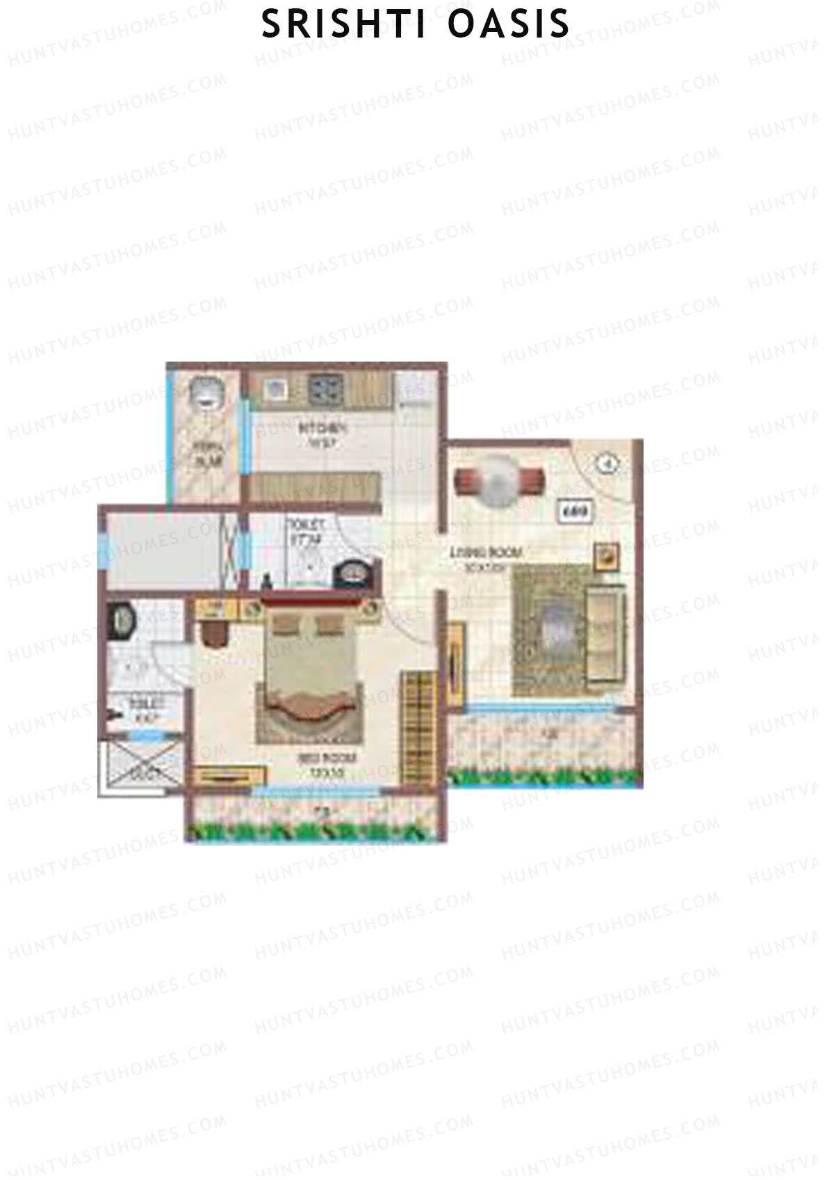 Srishti Oasis Palms Wing A Unit 4 Floor Plan