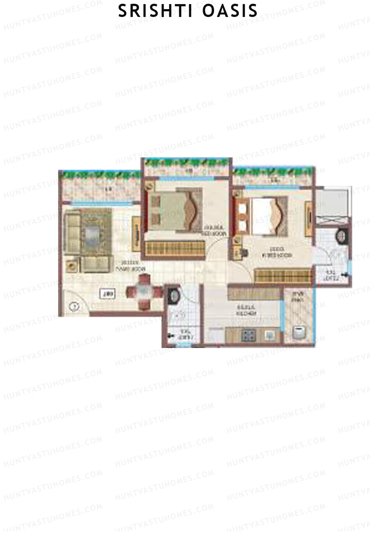 Srishti Oasis Palms Wing B Unit 2 Floor Plan
