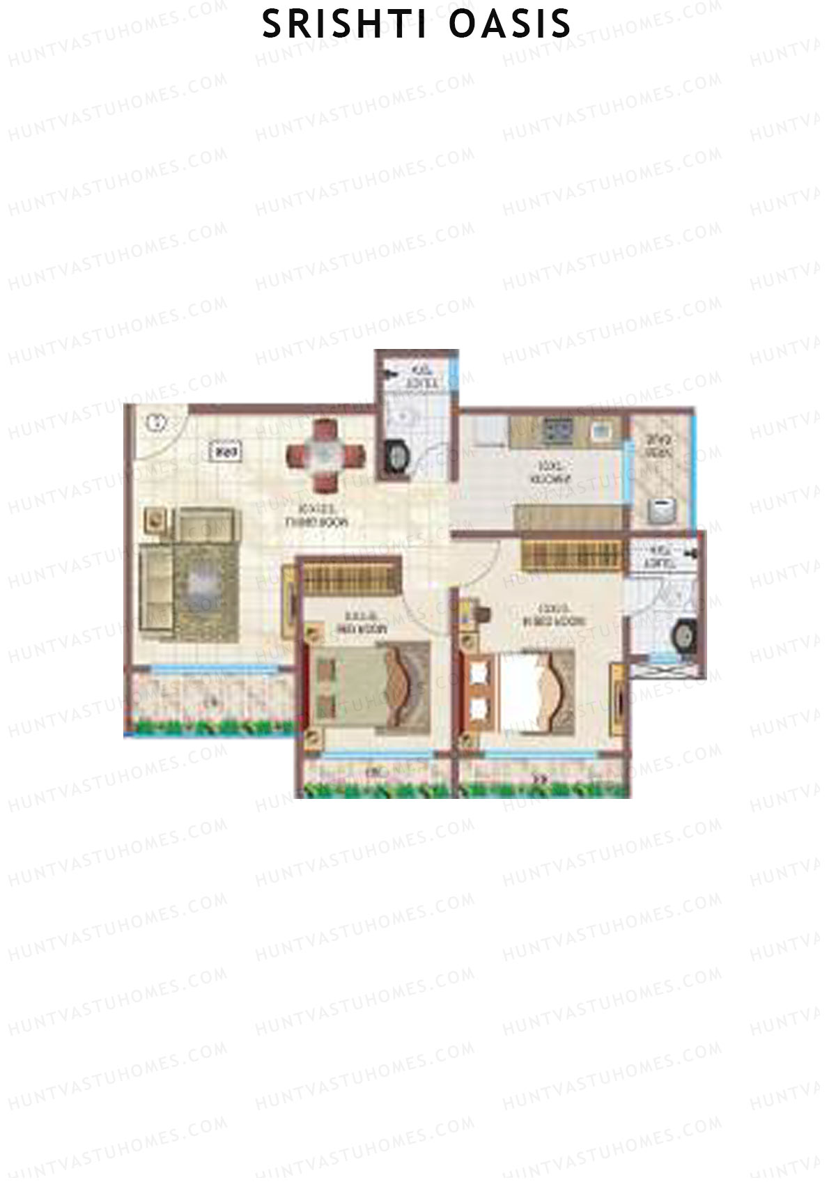 Srishti Oasis Palms Wing B Unit 3 Floor Plan