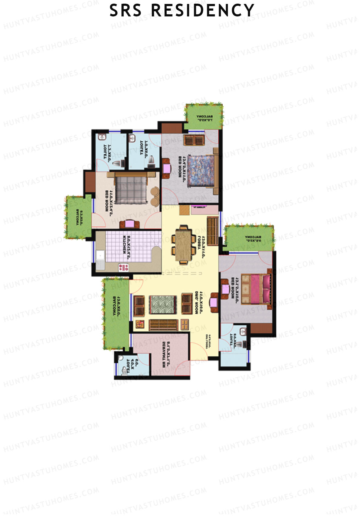 SRS Residency Tower A1 Unit 1 Floor Plan