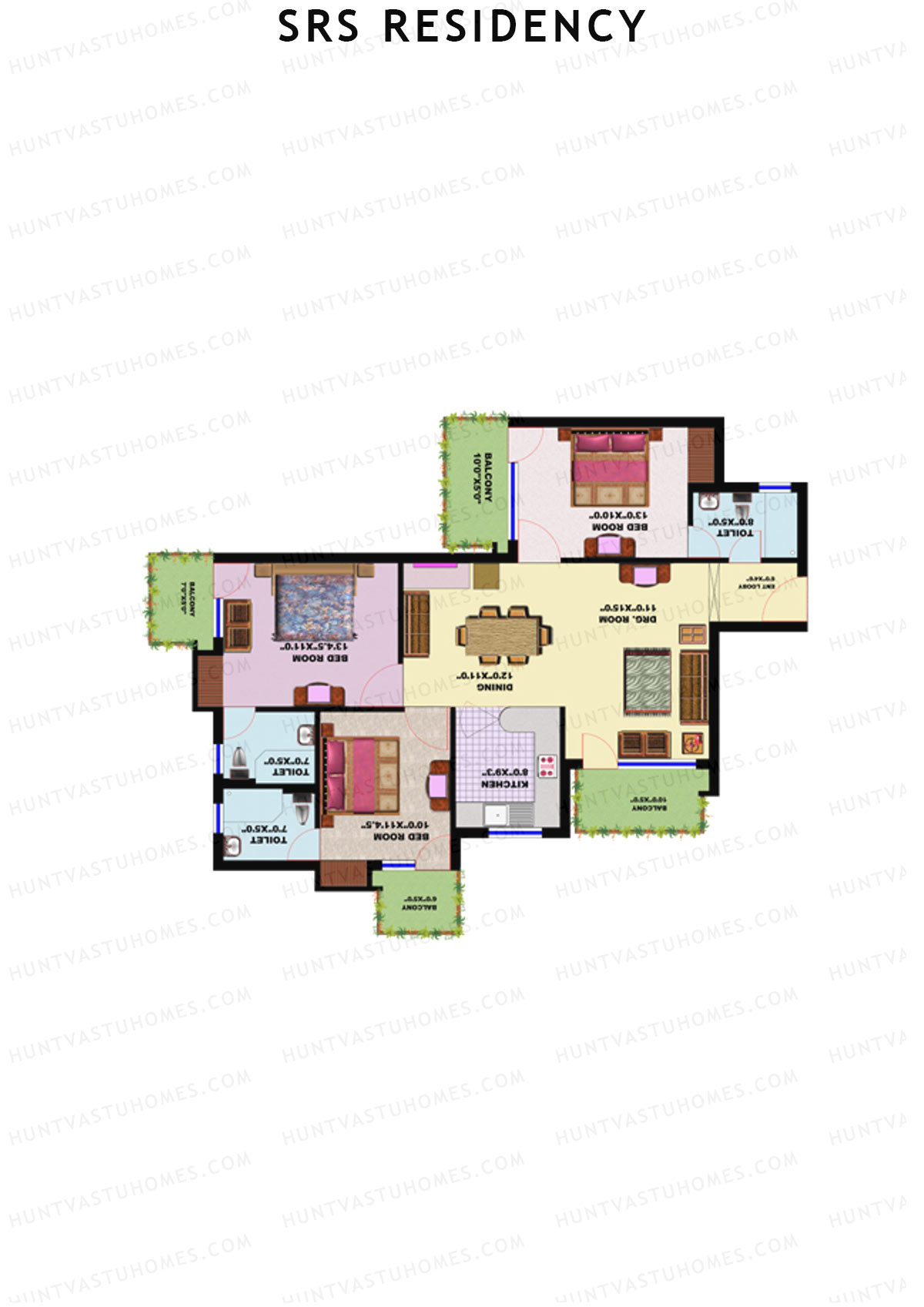 SRS Residency Tower B2 Unit 5 Floor Plan