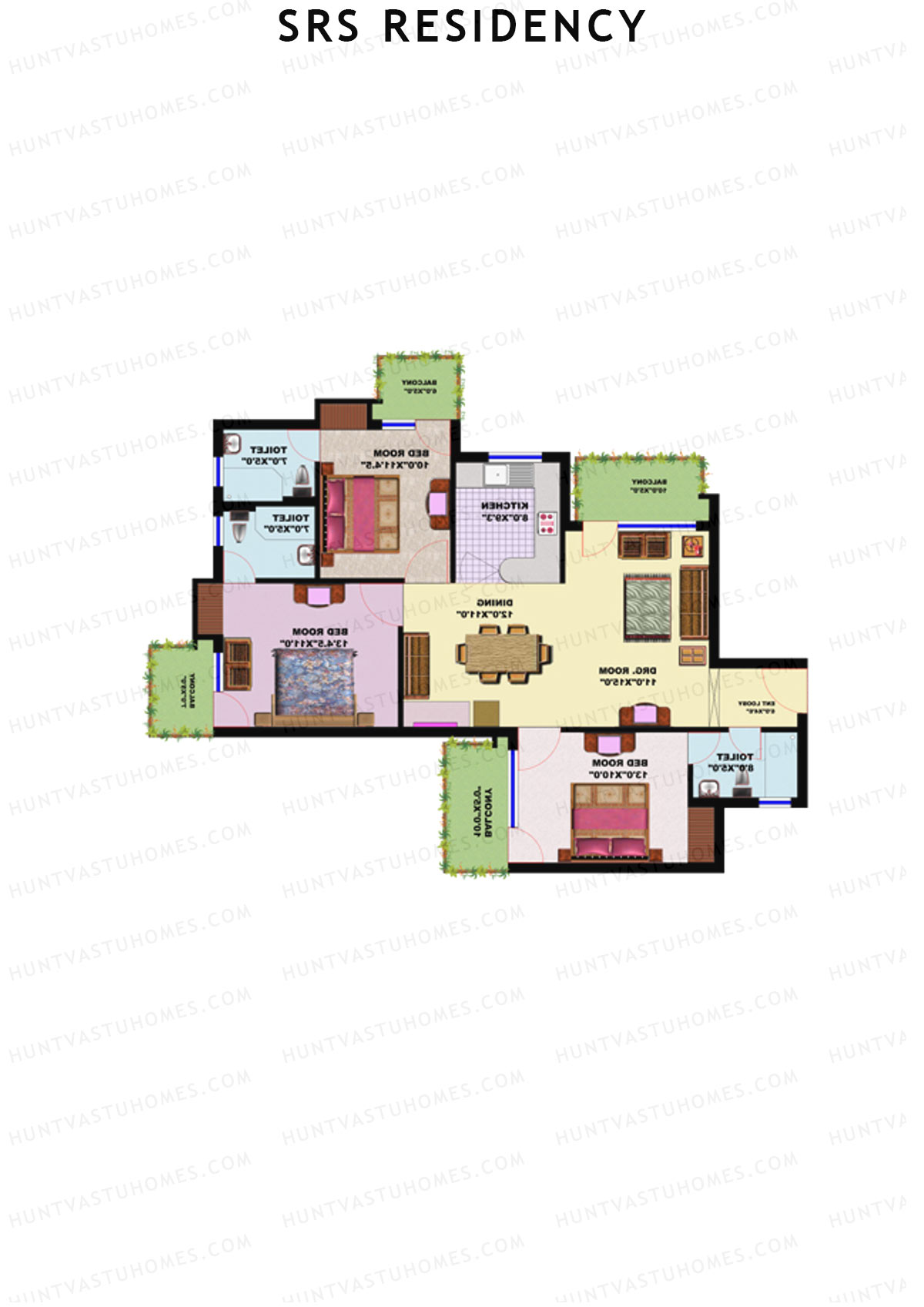 SRS Residency Tower B2 Unit 6 Floor Plan