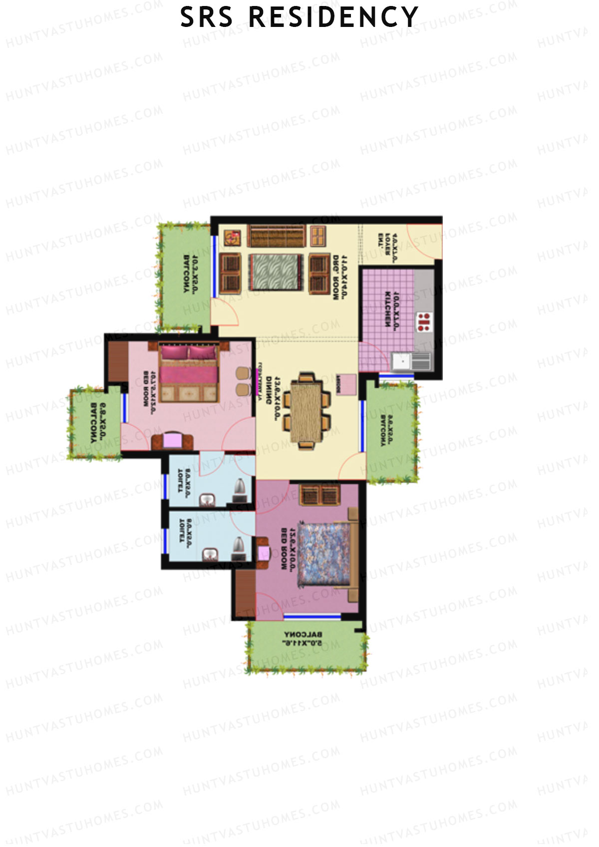 SRS Residency Tower C5 Unit 1 Floor Plan