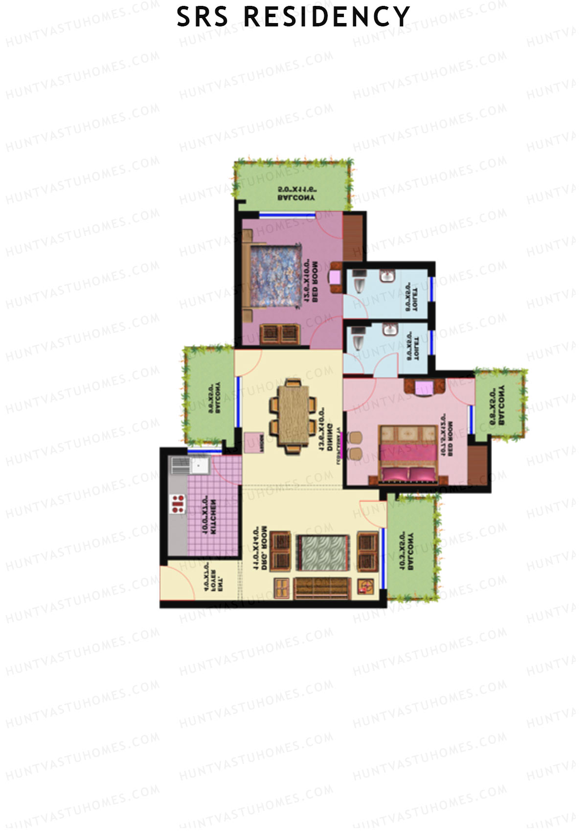 SRS Residency Tower C6 Unit 1 Floor Plan