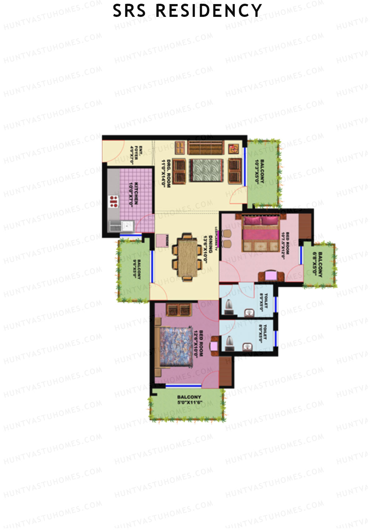 SRS Residency Tower C7 Unit 4 Floor Plan