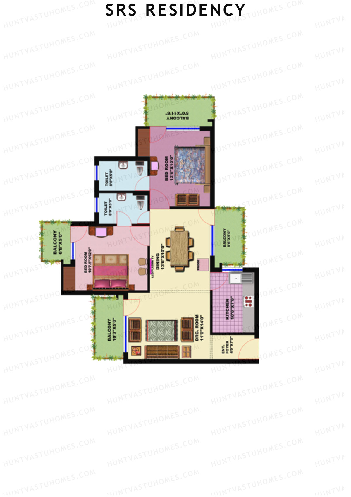 SRS Residency Tower C7 Unit 6 Floor Plan