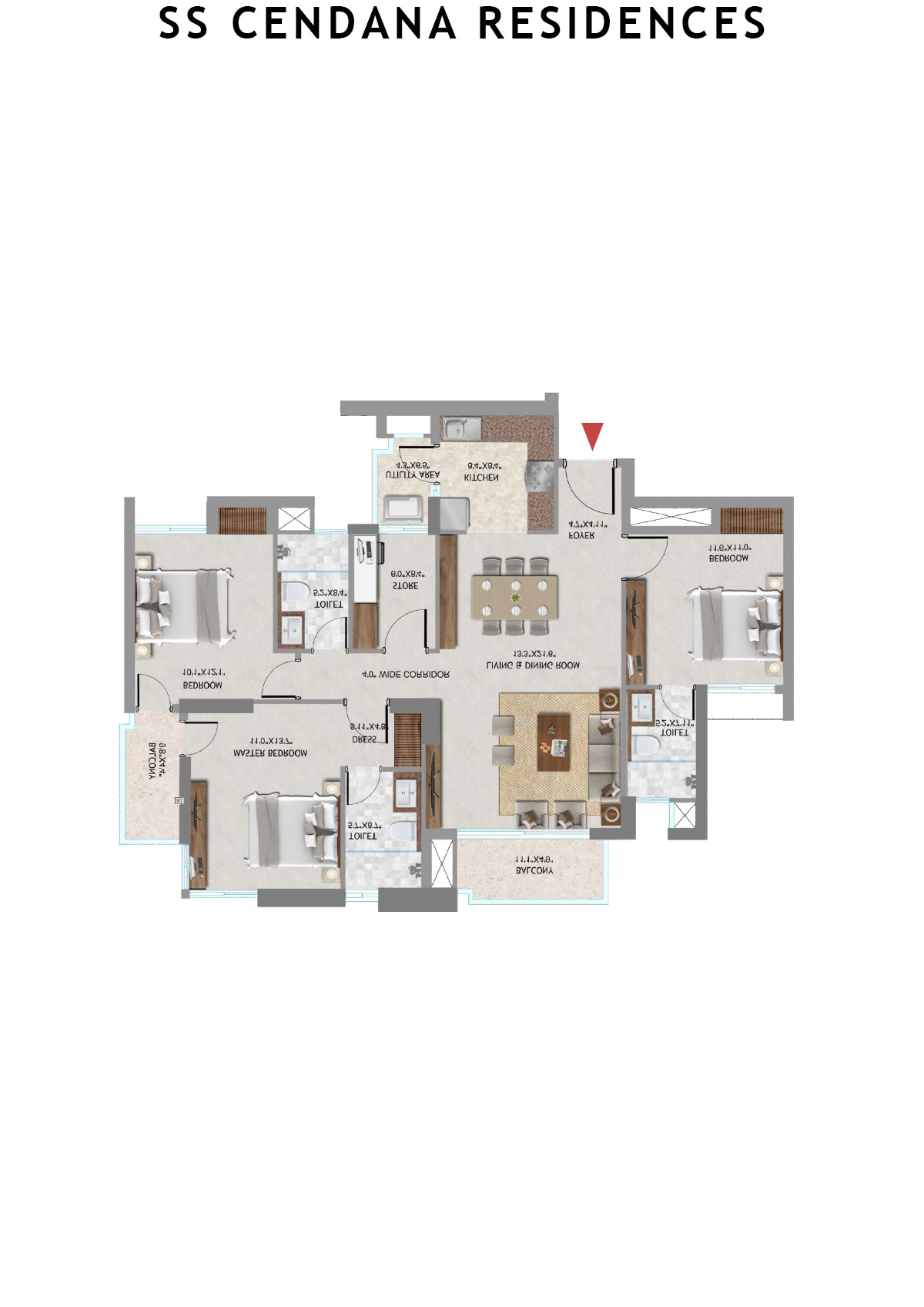 SS Cendana Residences Tower 2 Unit 4 Floor Plan