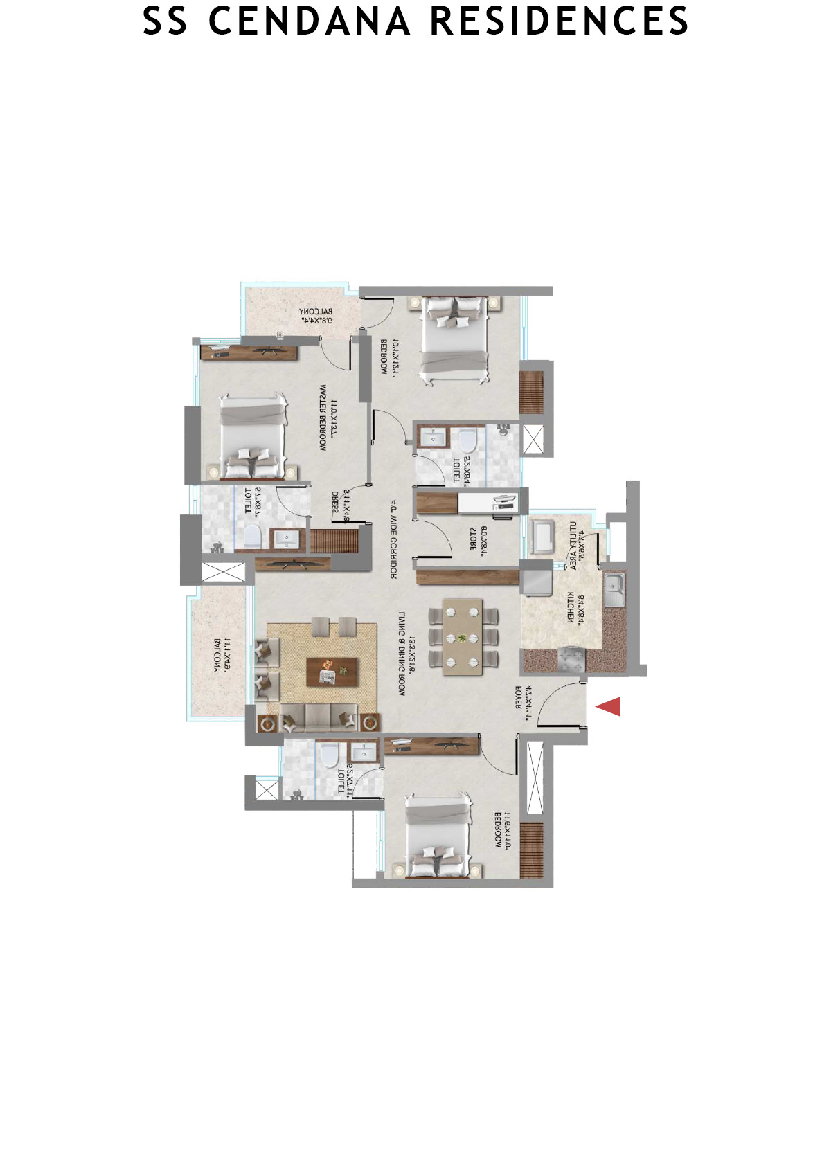 SS Cendana Residences Tower 6 Unit 2 Floor Plan