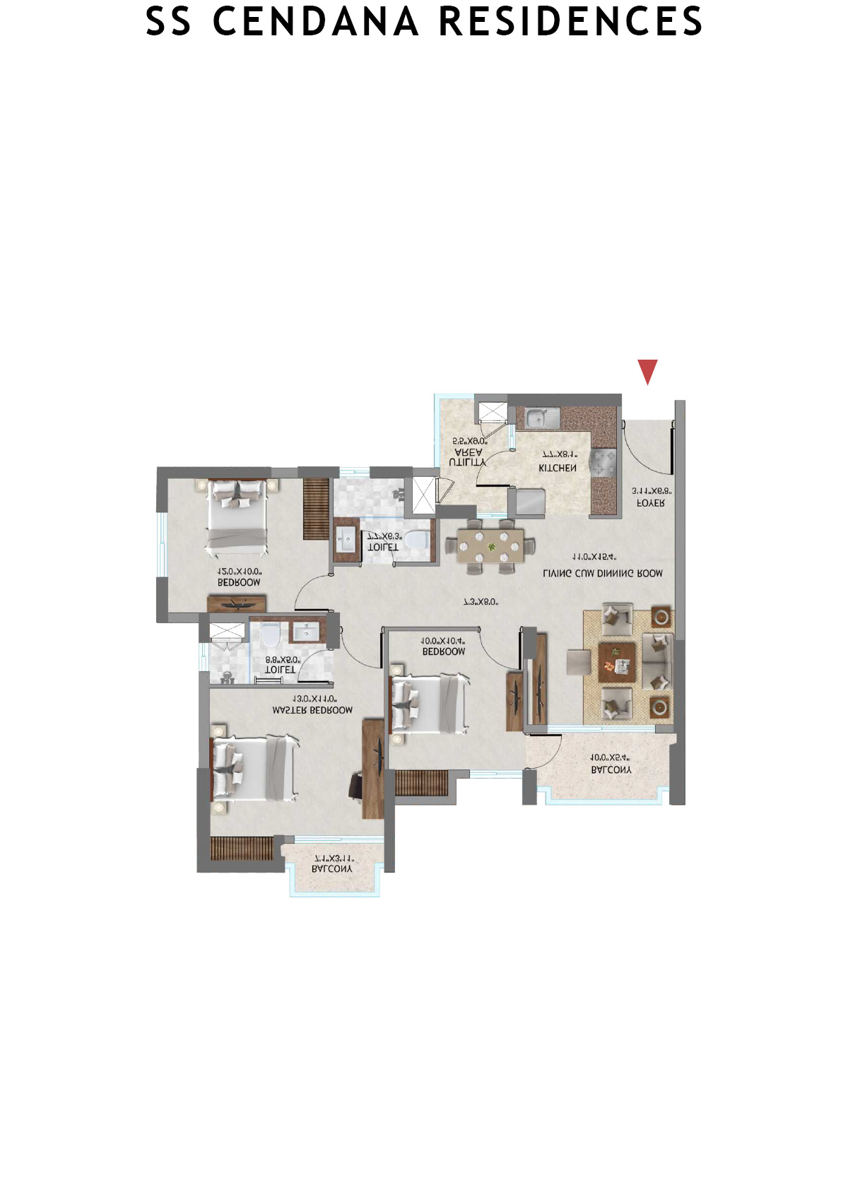 SS Cendana Residences Tower 8 Unit 1 Floor Plan