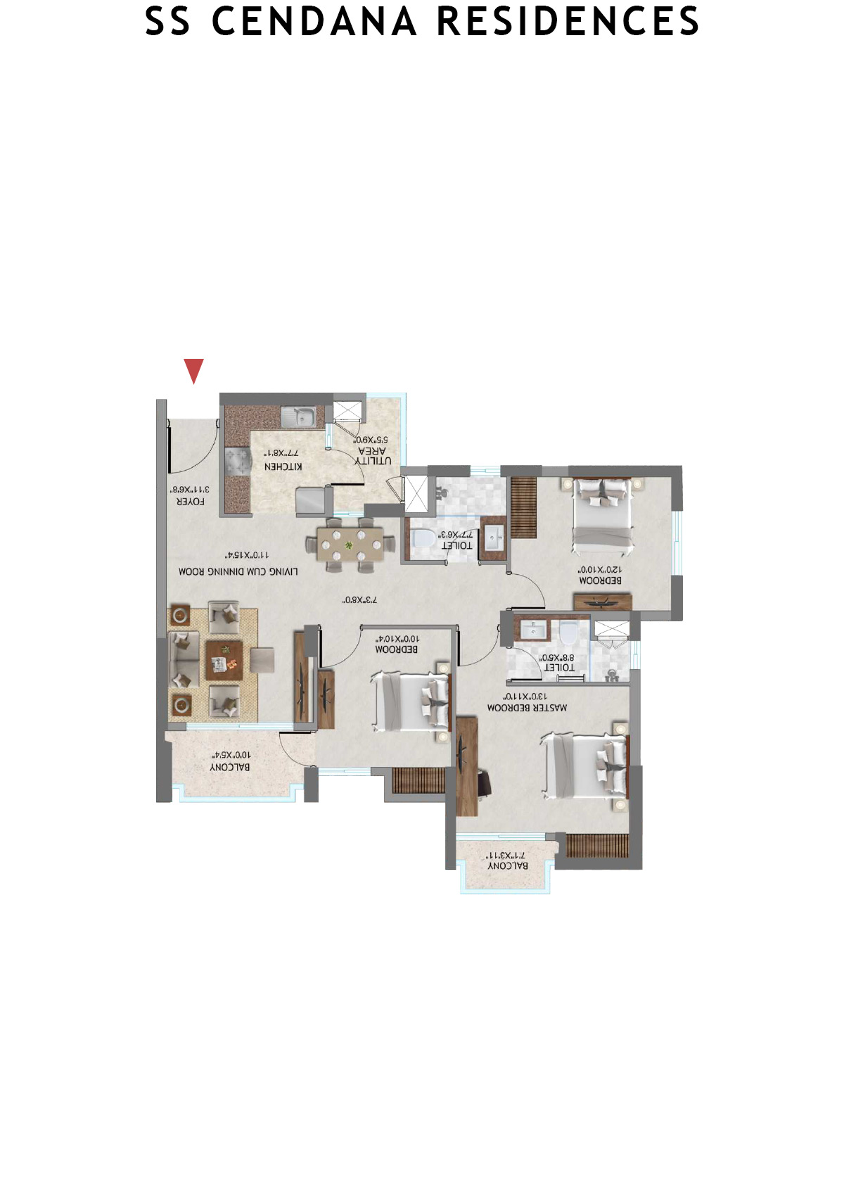 SS Cendana Residences Tower 8 Unit 4 Floor Plan