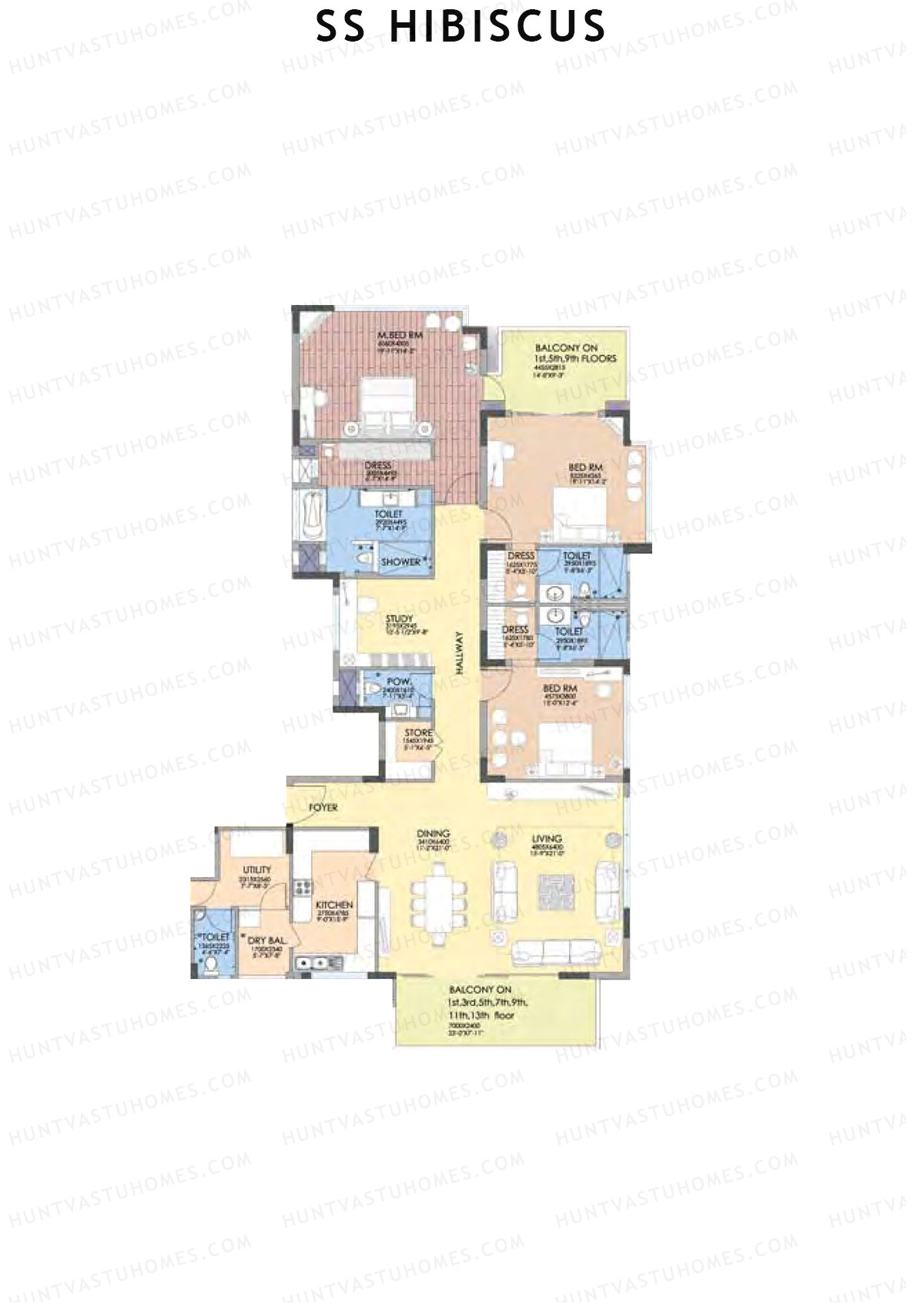 SS Hibiscus Tower 3 Unit A Floor Plan
