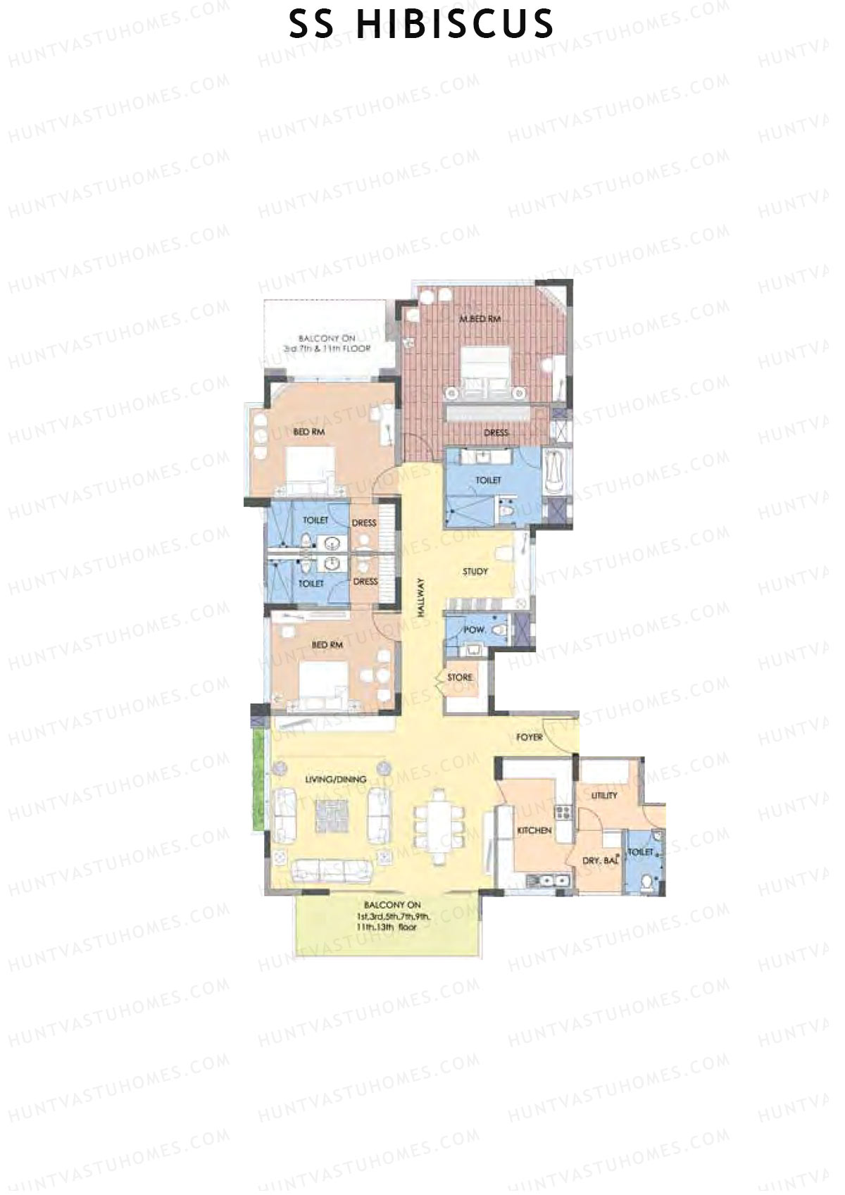 SS Hibiscus Tower 3 Unit B Floor Plan