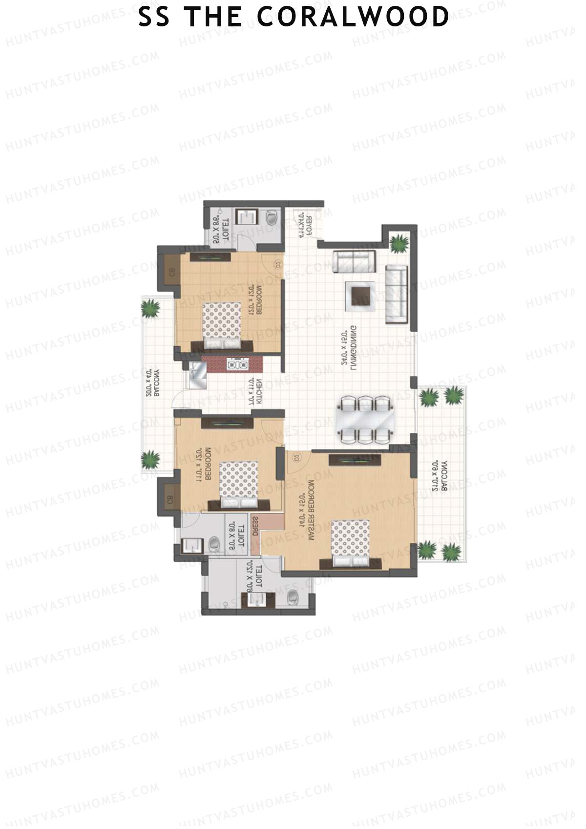 SS The Coralwood Tower B Unit 3 (Type B) Floor Plan
