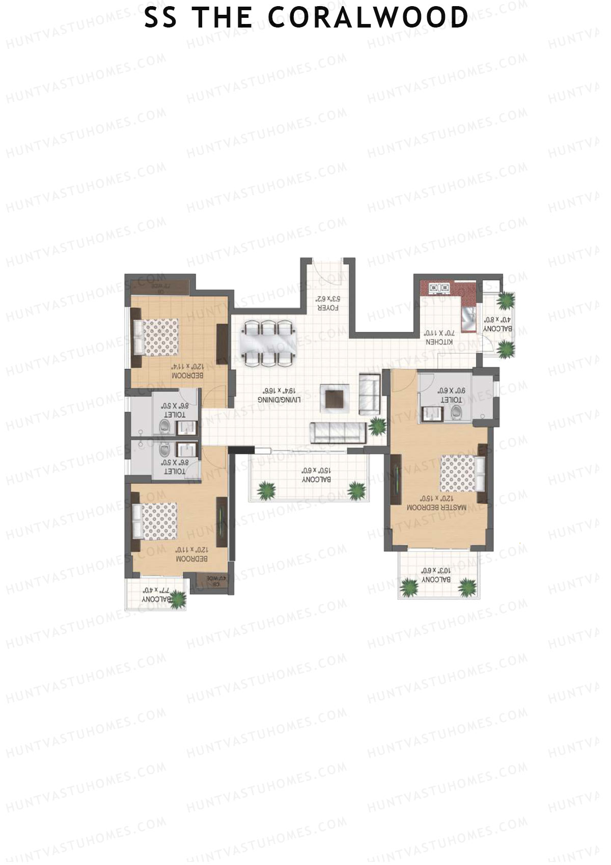 SS The Coralwood Tower D Unit 2 (Type A) Floor Plan