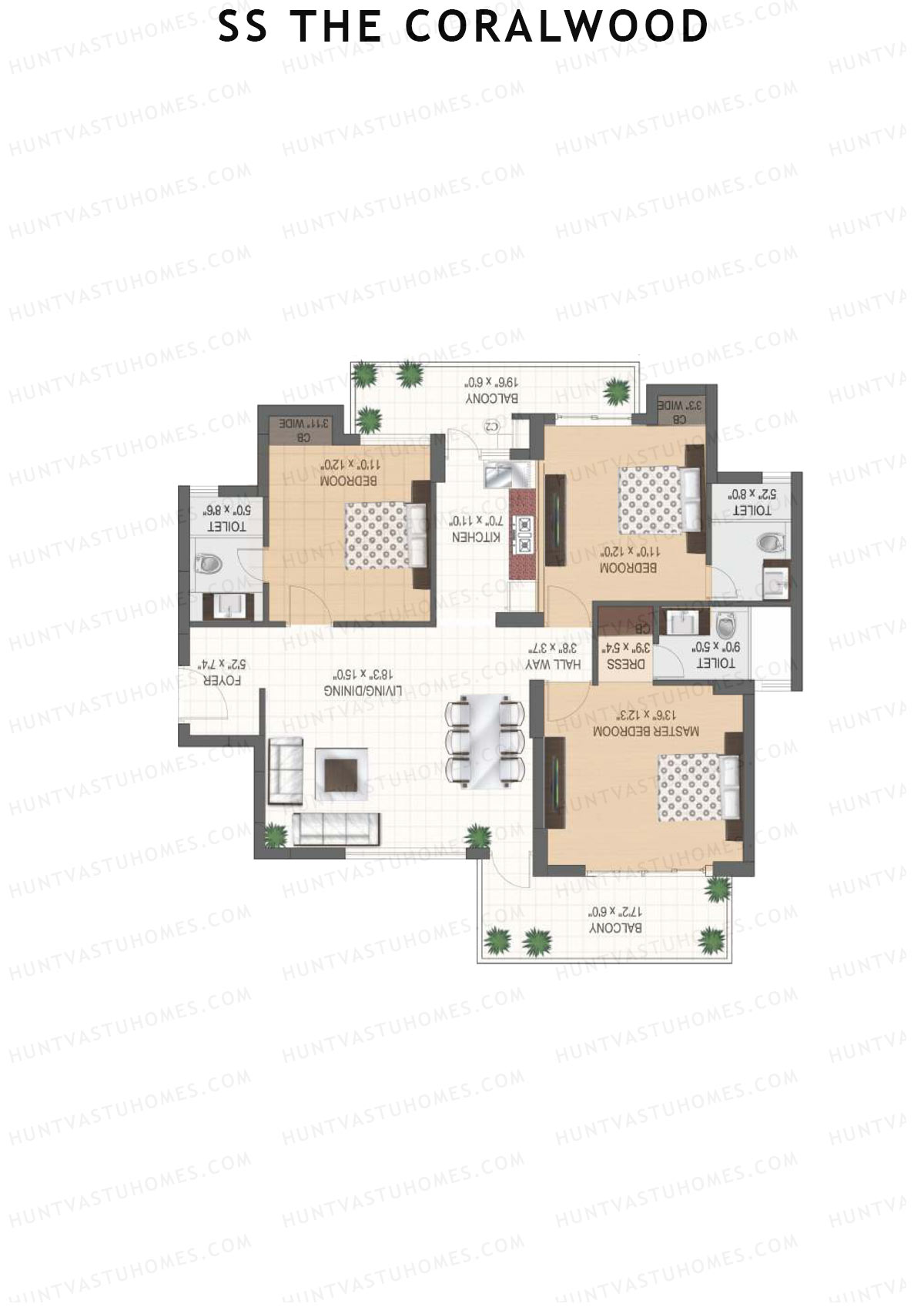 SS The Coralwood Tower E Unit 1 (Type D) Floor Plan