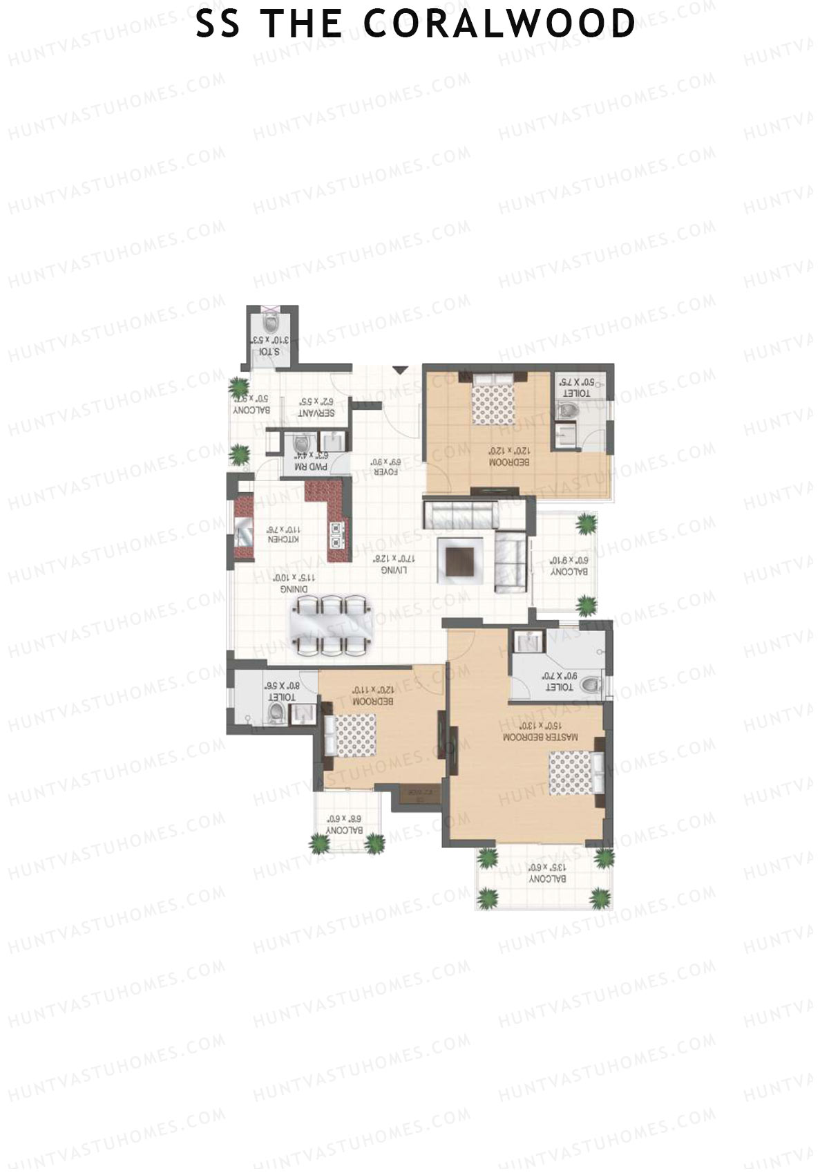 SS The Coralwood Tower F Unit 2 (Type H) Floor Plan