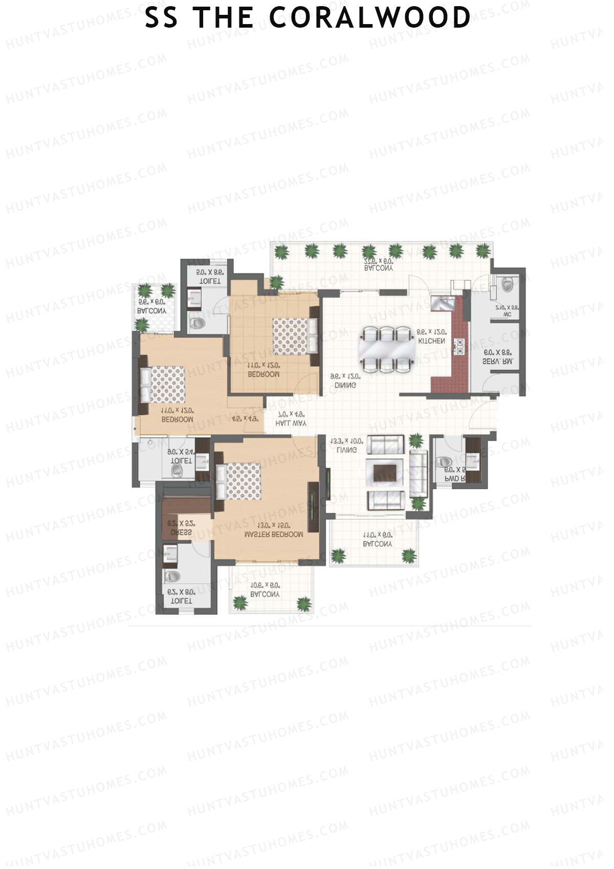 SS The Coralwood Tower F Unit 3 (Type G) Floor Plan