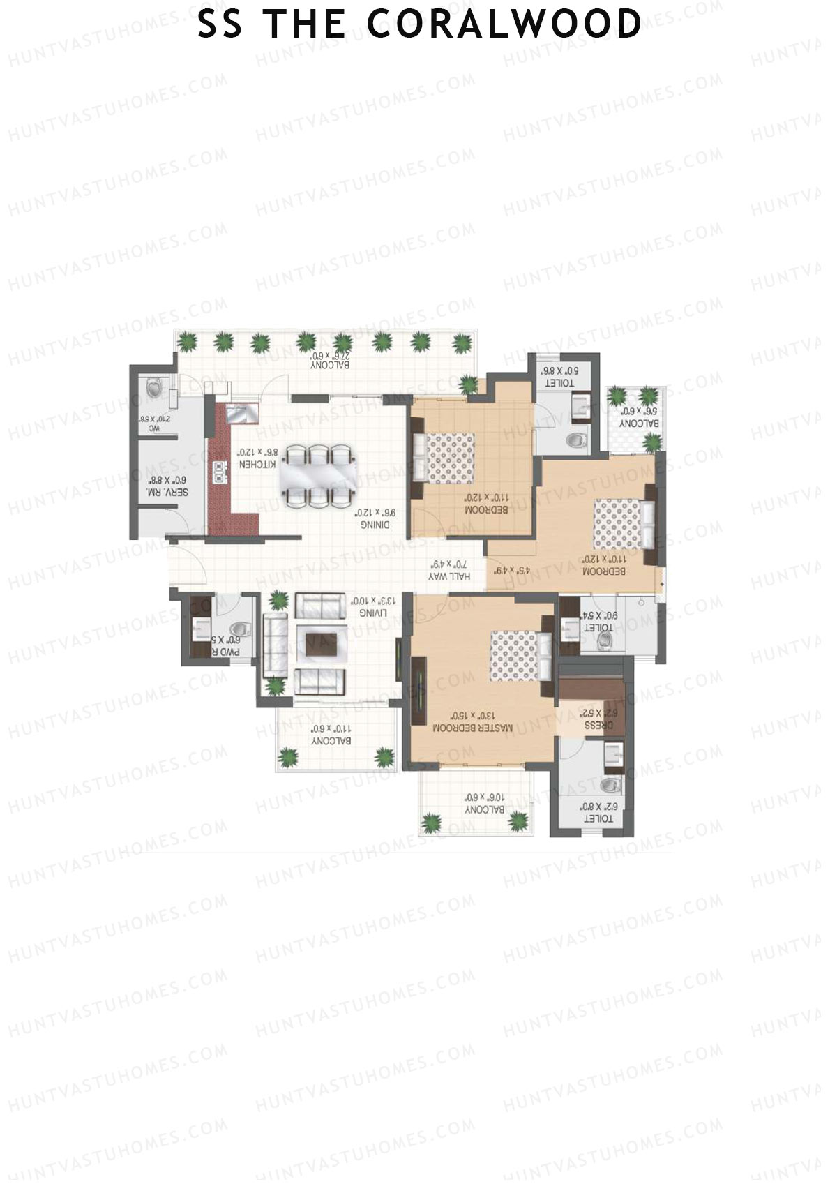SS The Coralwood Tower G Unit 1 (Type G) Floor Plan