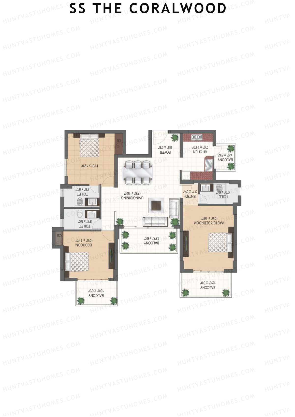 SS The Coralwood Tower H Unit 2 (Type C) Floor Plan