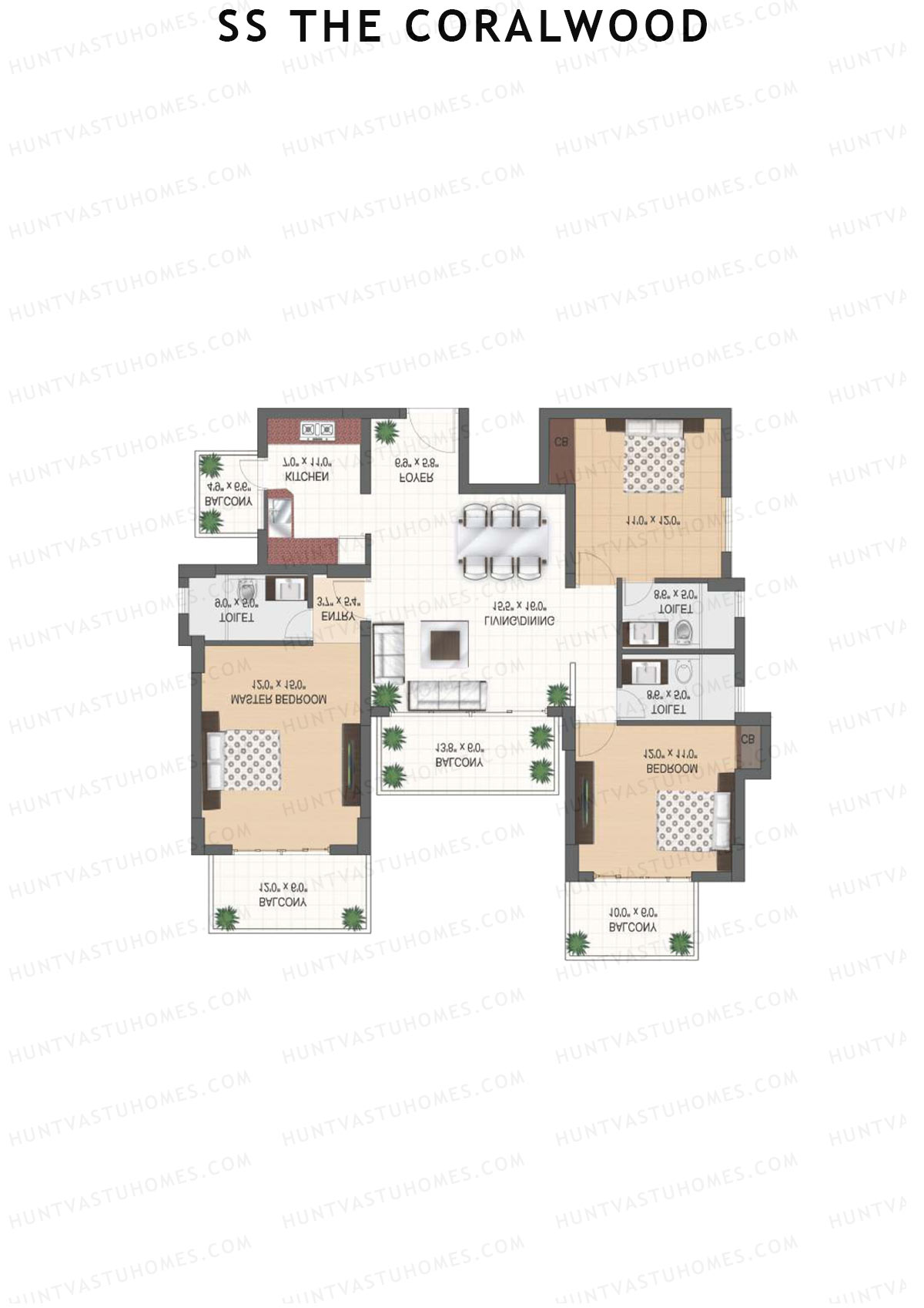 SS The Coralwood Tower I Unit 2 (Type C) Floor Plan