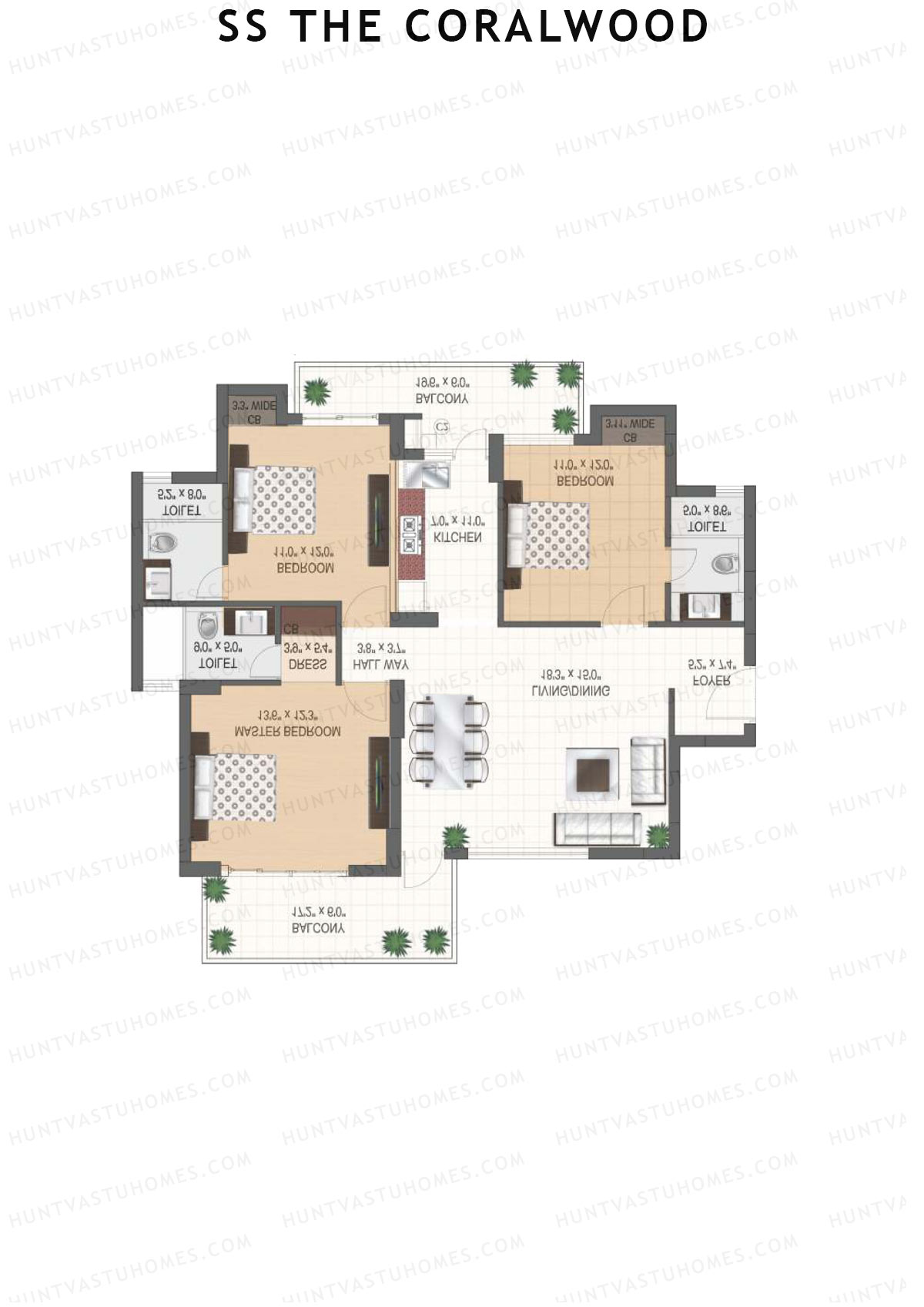 SS The Coralwood Tower I Unit 3 (Type D) Floor Plan